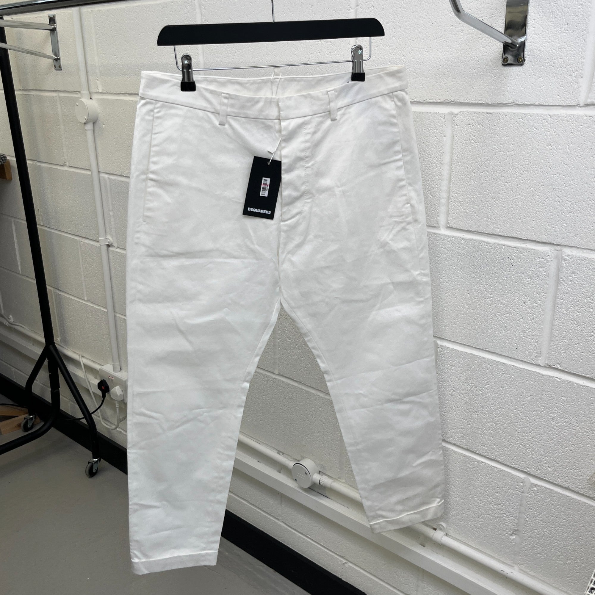 Men's Plaque Logo Trousers White Size IT 48 / UK 32