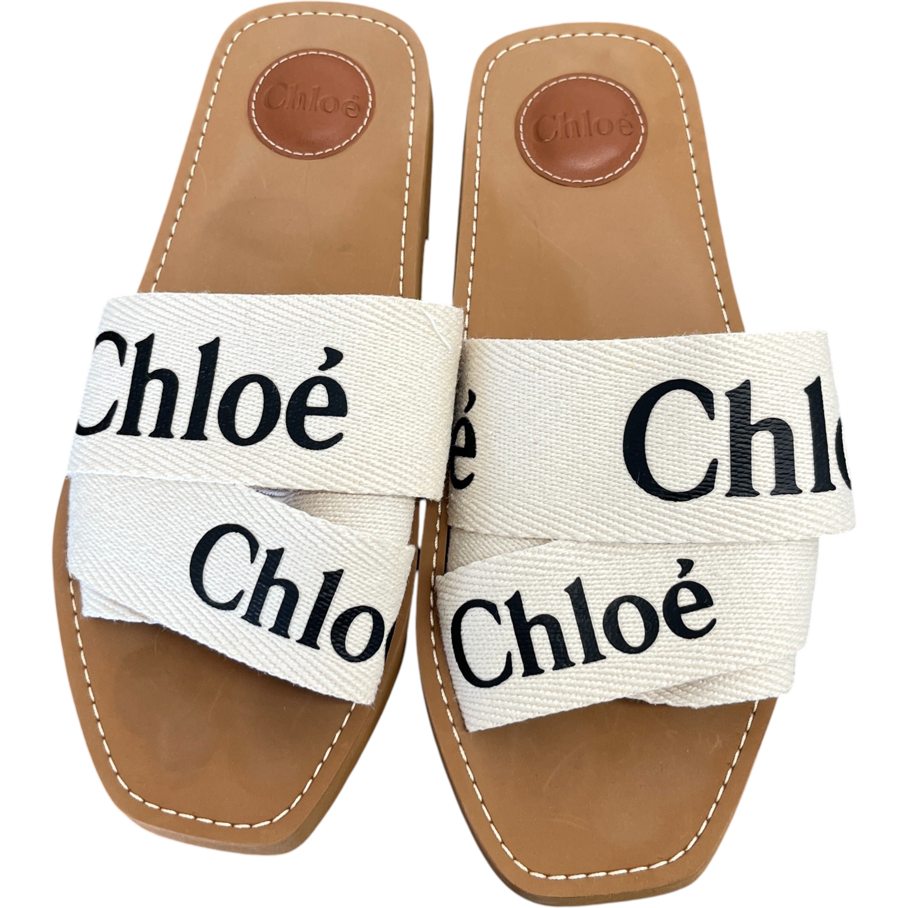 Women's Woody Flat Mule Sandals Cream Size EU 39 / UK 6