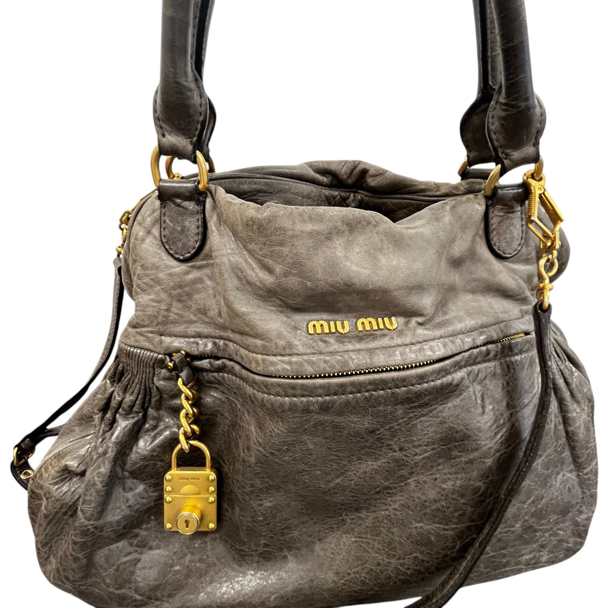 Women's Vitello Hobo Bag Grey