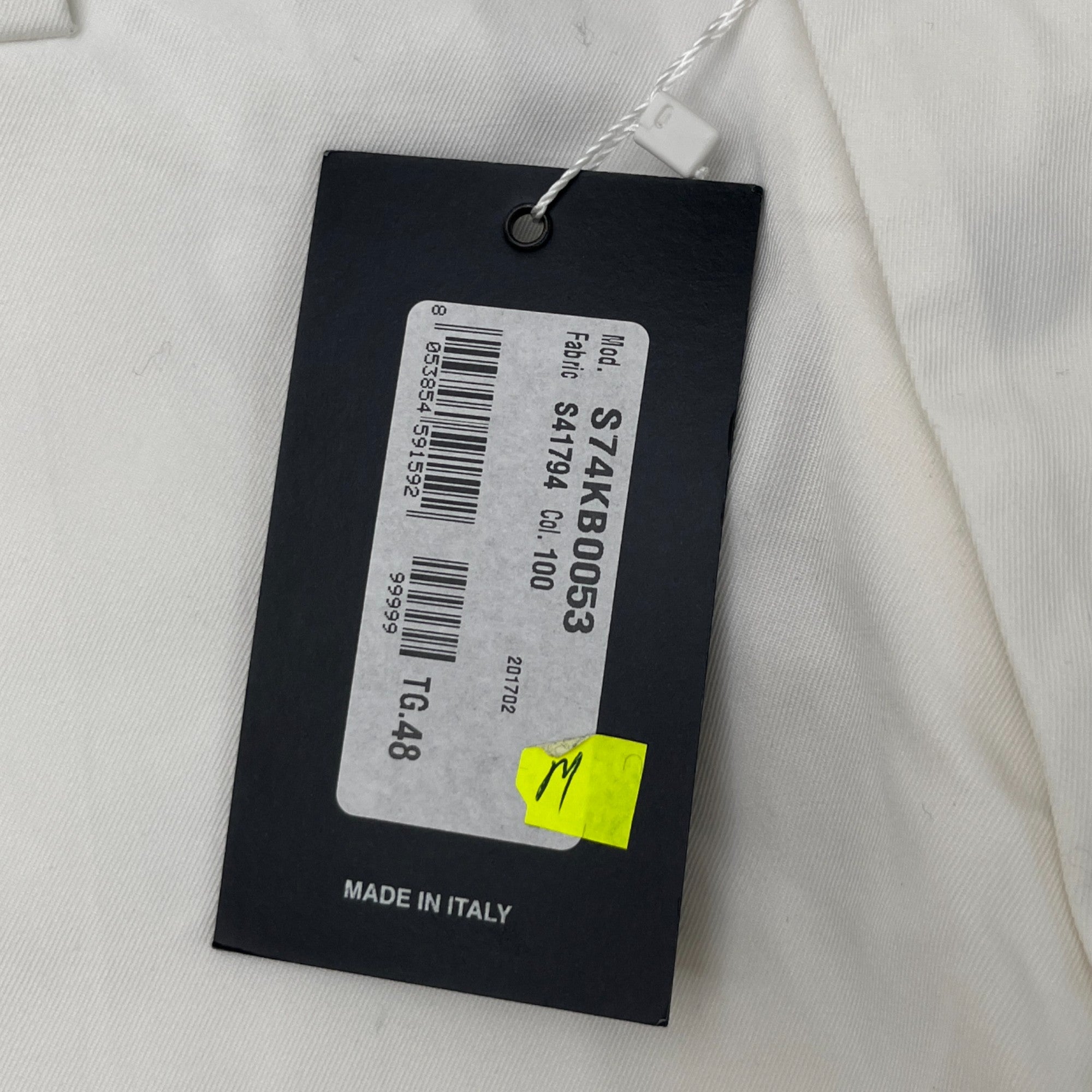 Men's Plaque Logo Trousers White Size IT 48 / UK 32