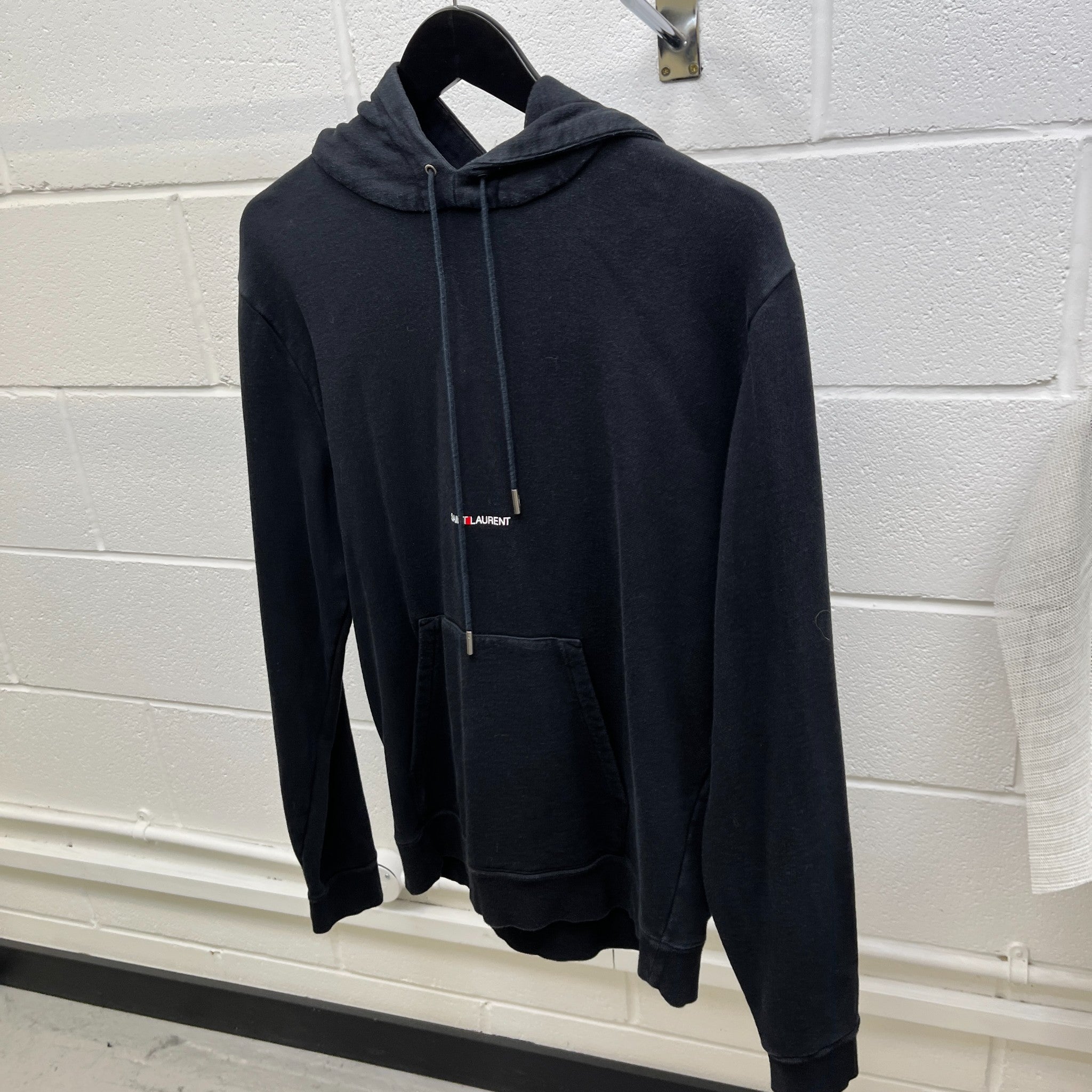 Men's Logo Print Hoodie Black Size M