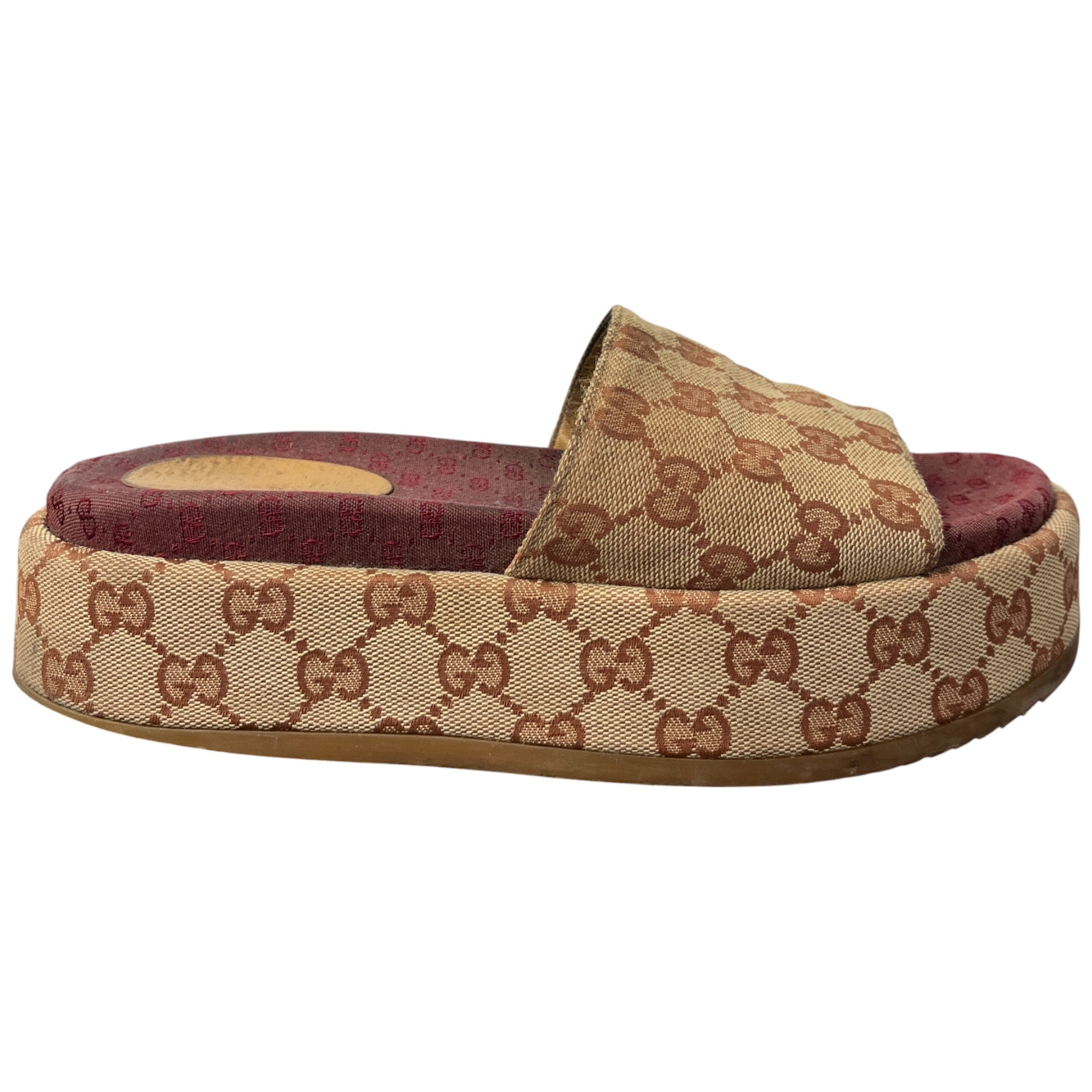 Women's Gg Supreme Platform Slides Beige Size EU 38 / UK 5