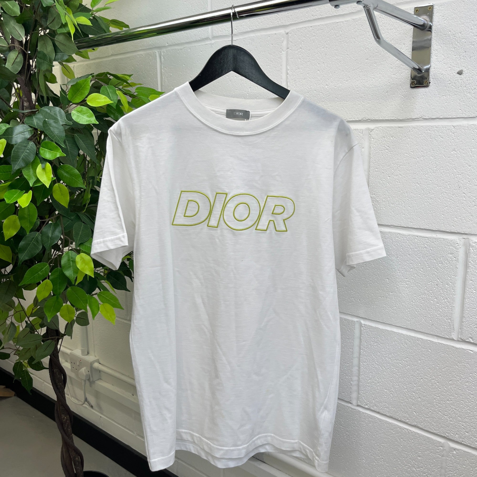 Men's Embroidered Logo T-Shirt White Size S
