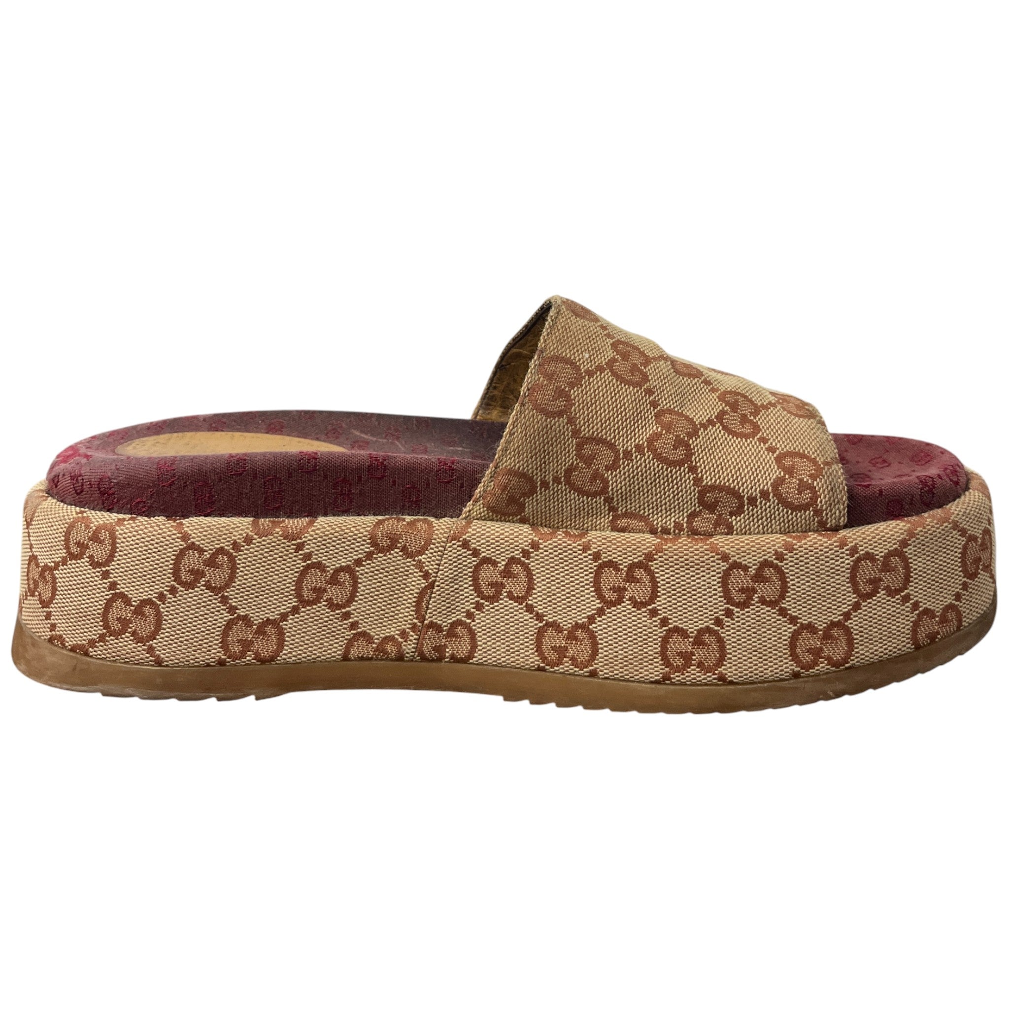 Women's Gg Supreme Platform Slides Beige Size EU 38 / UK 5