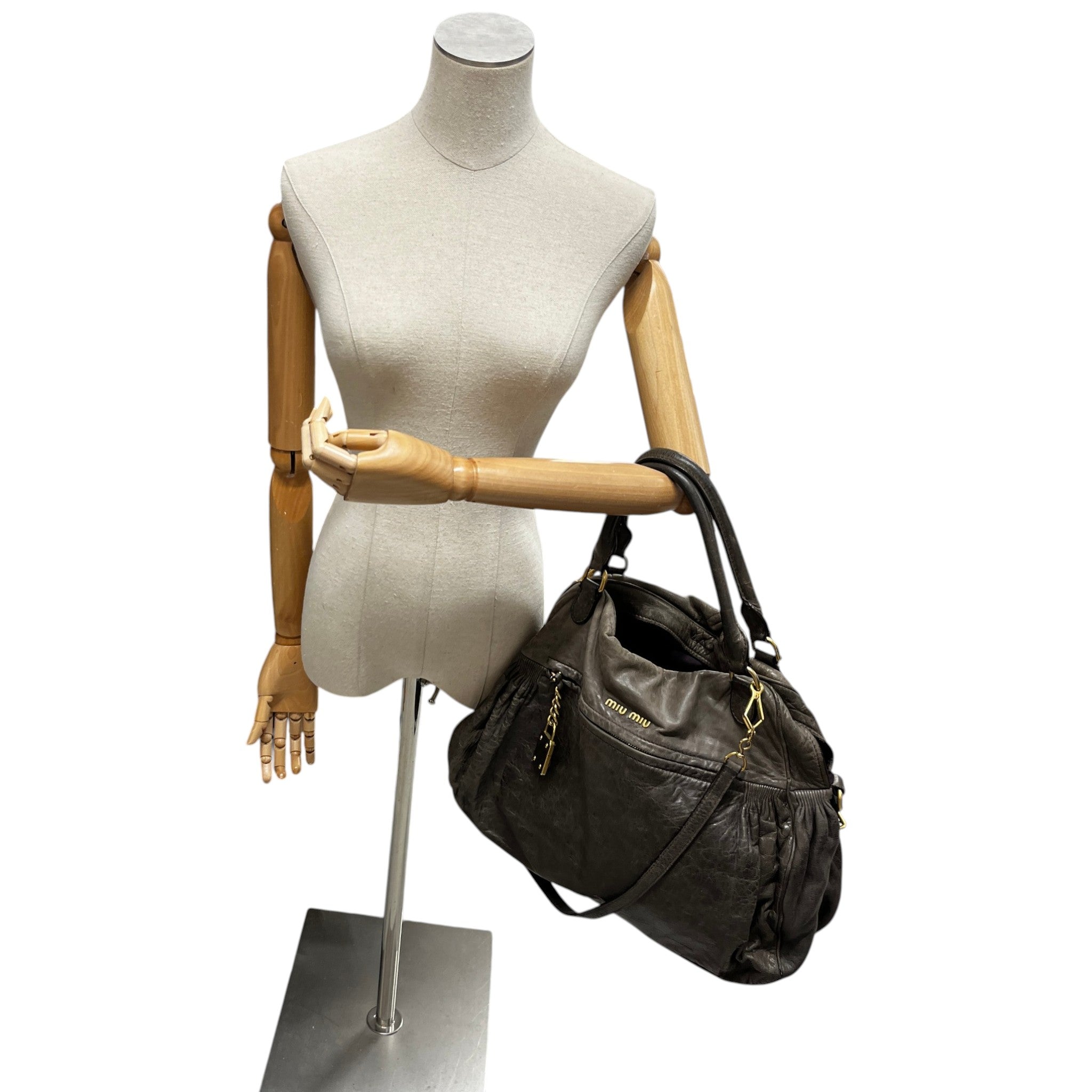 Women's Vitello Hobo Bag Grey