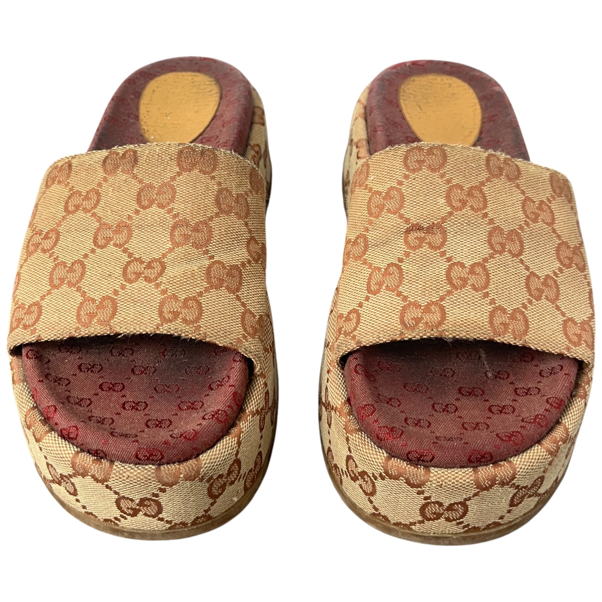 Women's Gg Supreme Platform Slides Beige Size EU 38 / UK 5