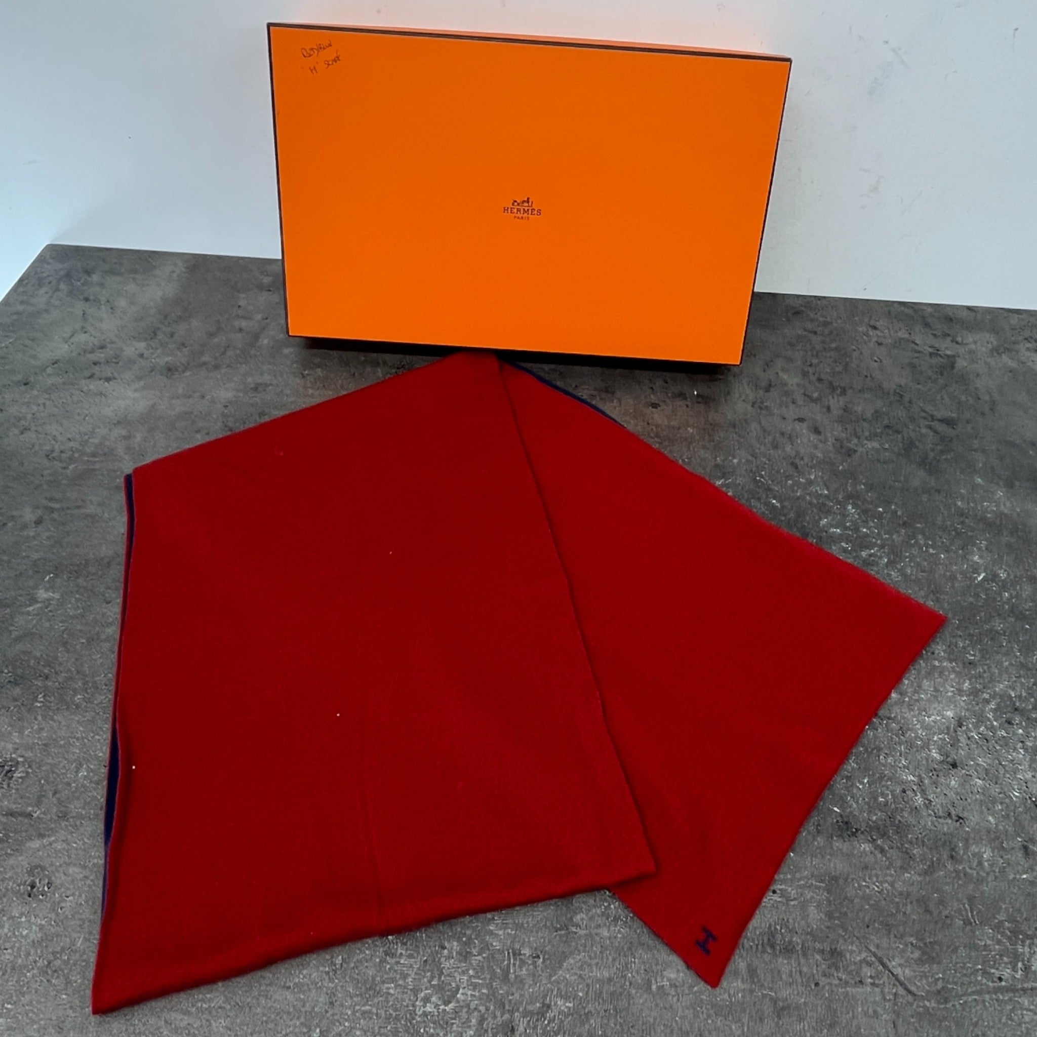 Men's Cashmere H Scarf Red