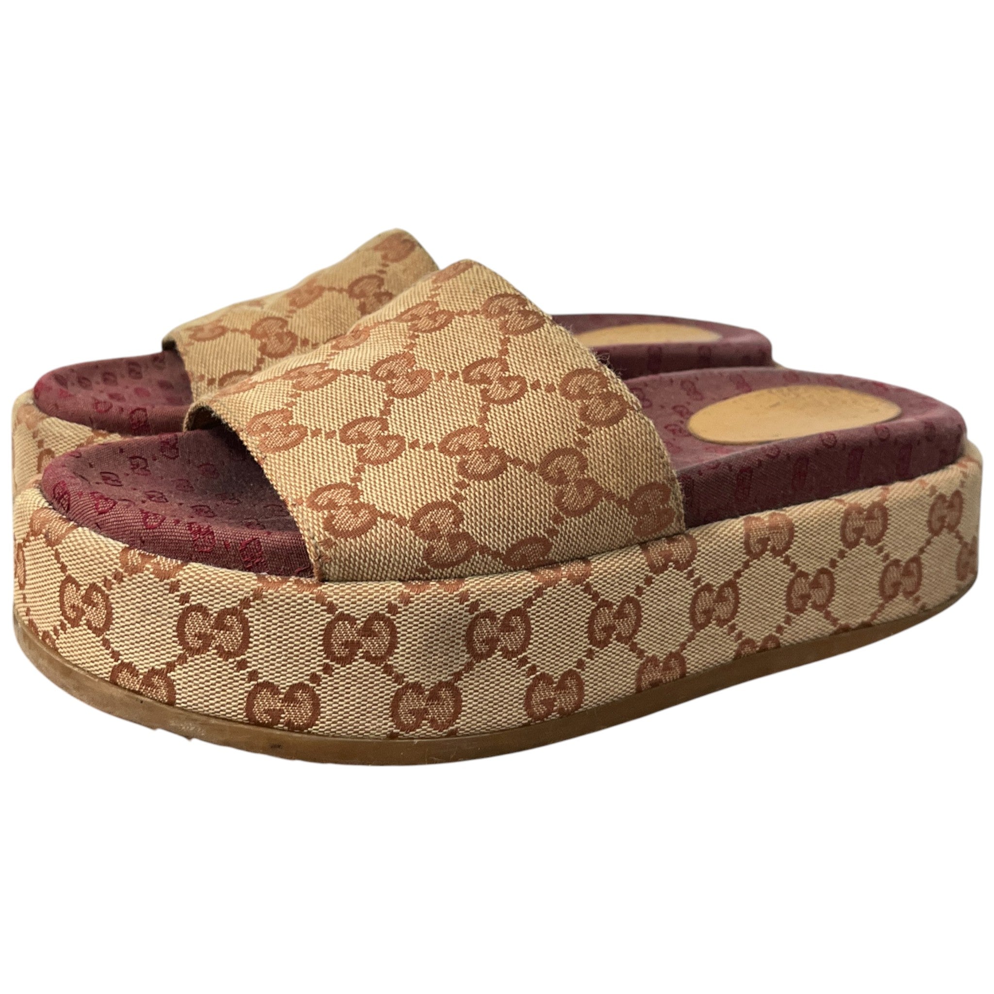 Women's Gg Supreme Platform Slides Beige Size EU 38 / UK 5