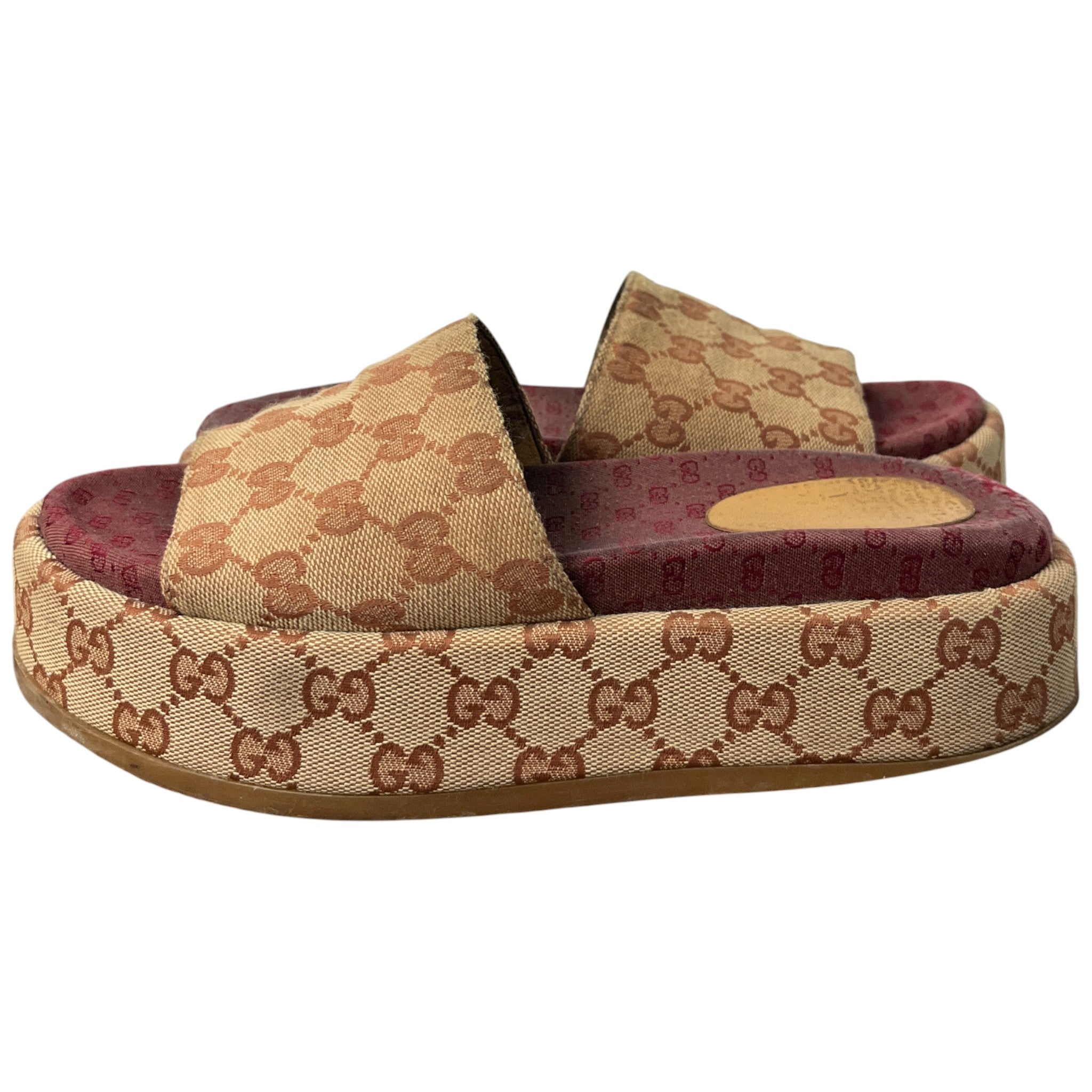 Women's Gg Supreme Platform Slides Beige Size EU 38 / UK 5