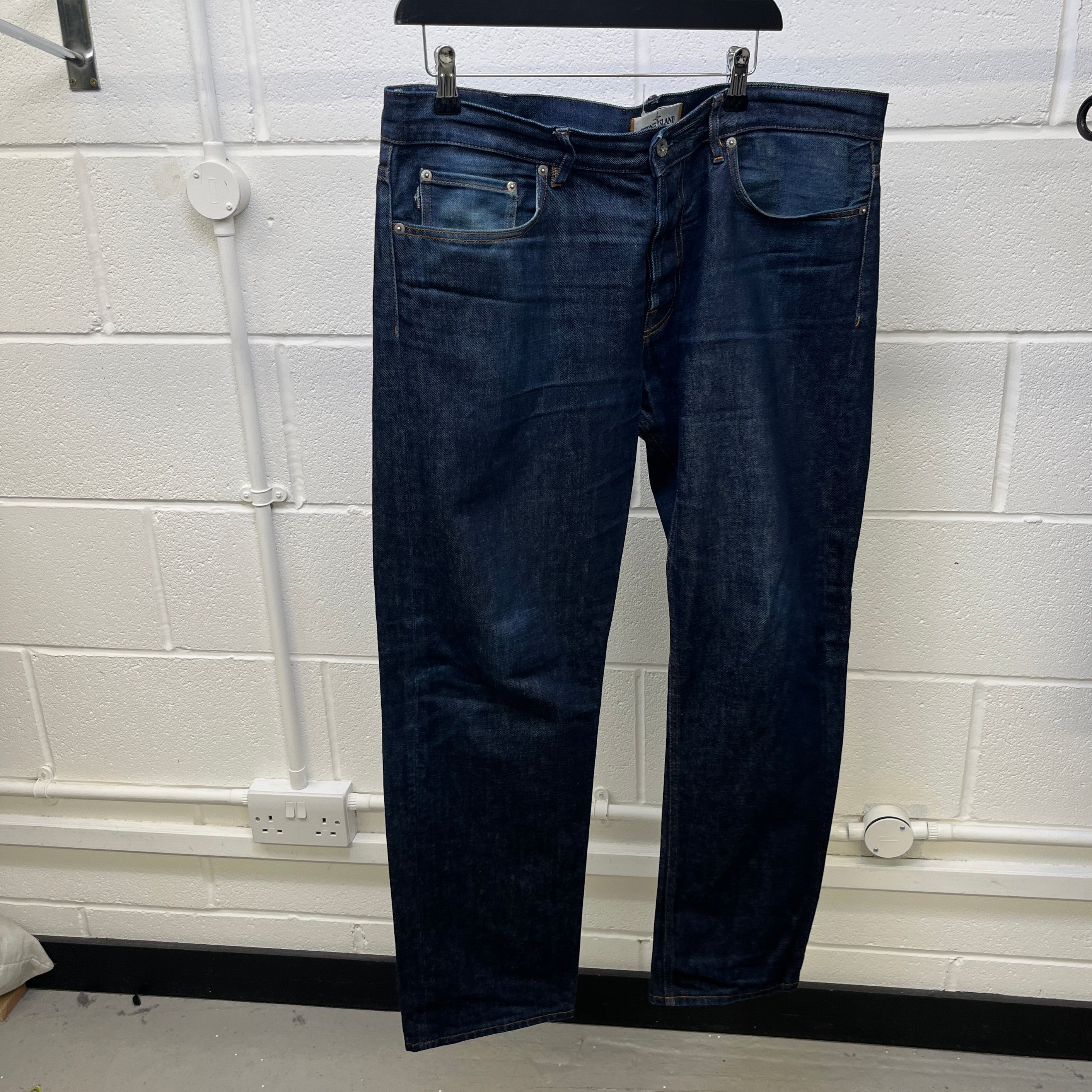 Men's Applique Logo Jeans Navy Size Waist 36"
