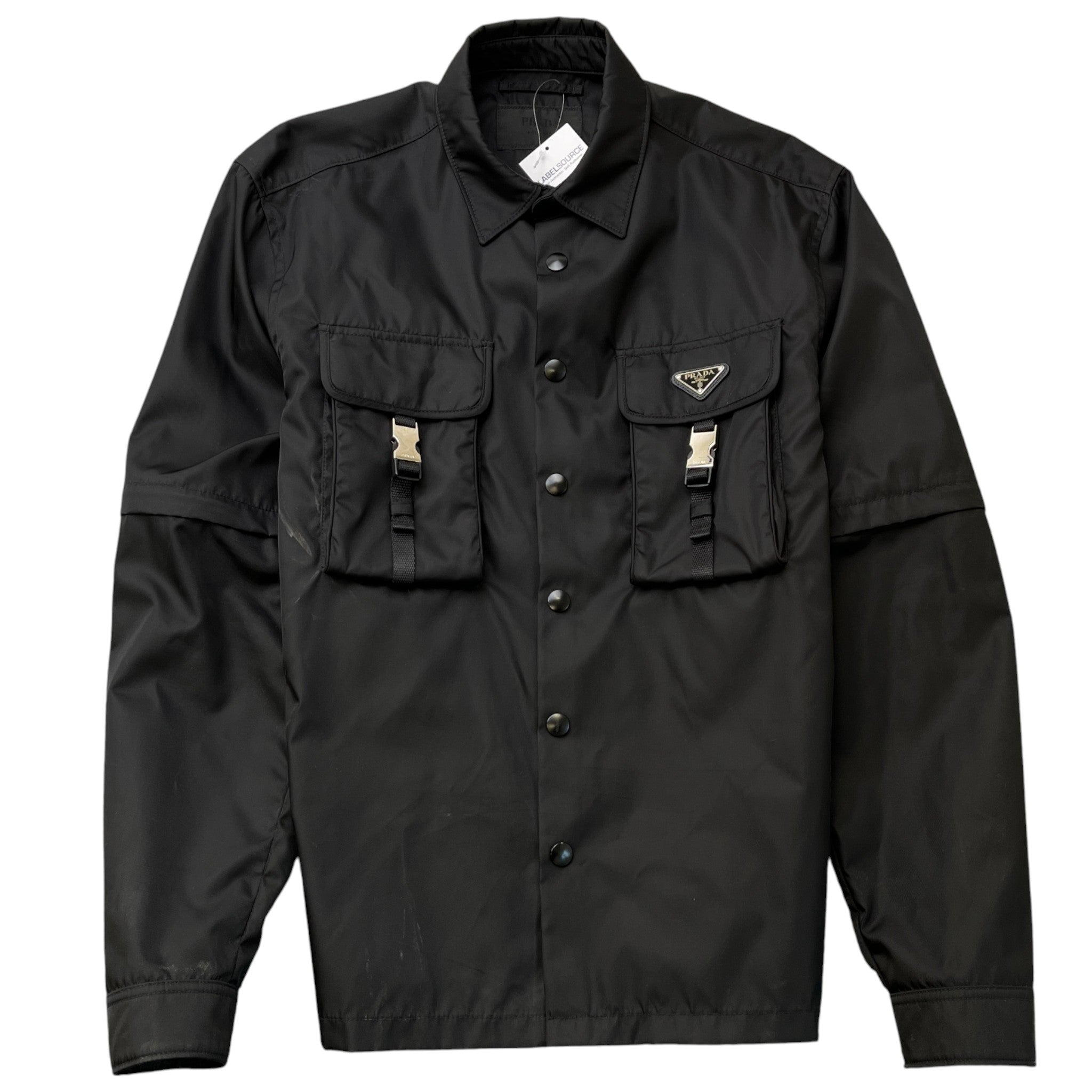 Men's Plaque Logo Re-Nylon Jacket Black Size L