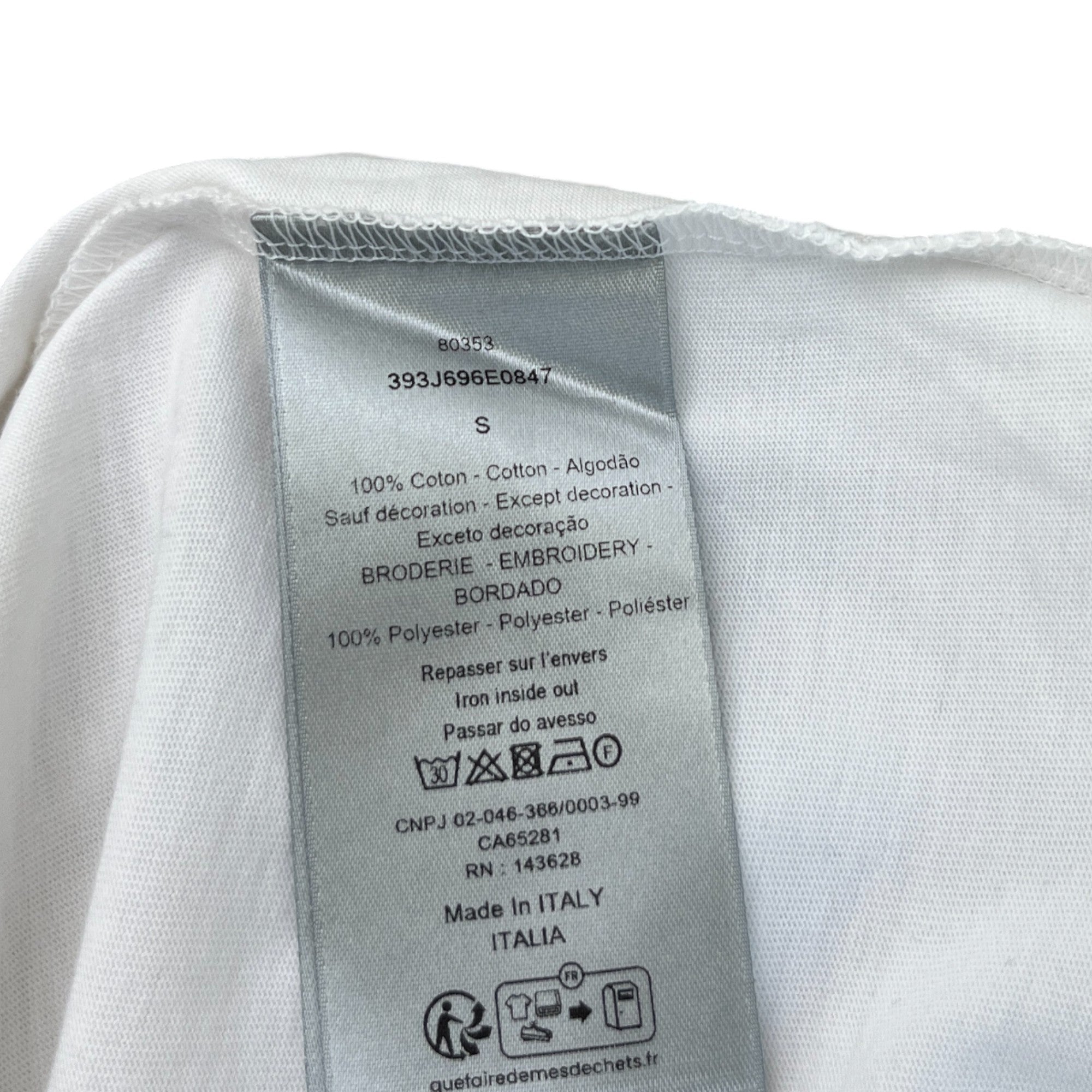 Men's Embroidered Logo T-Shirt White Size S