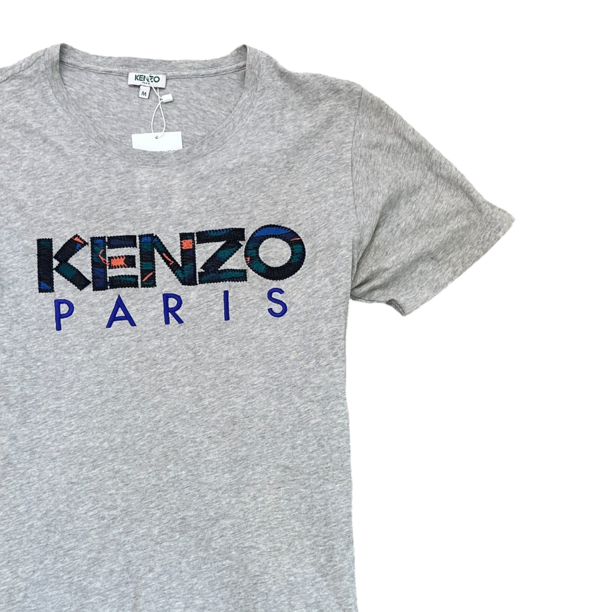 Men's Embroidered Logo T-Shirt Grey Size M