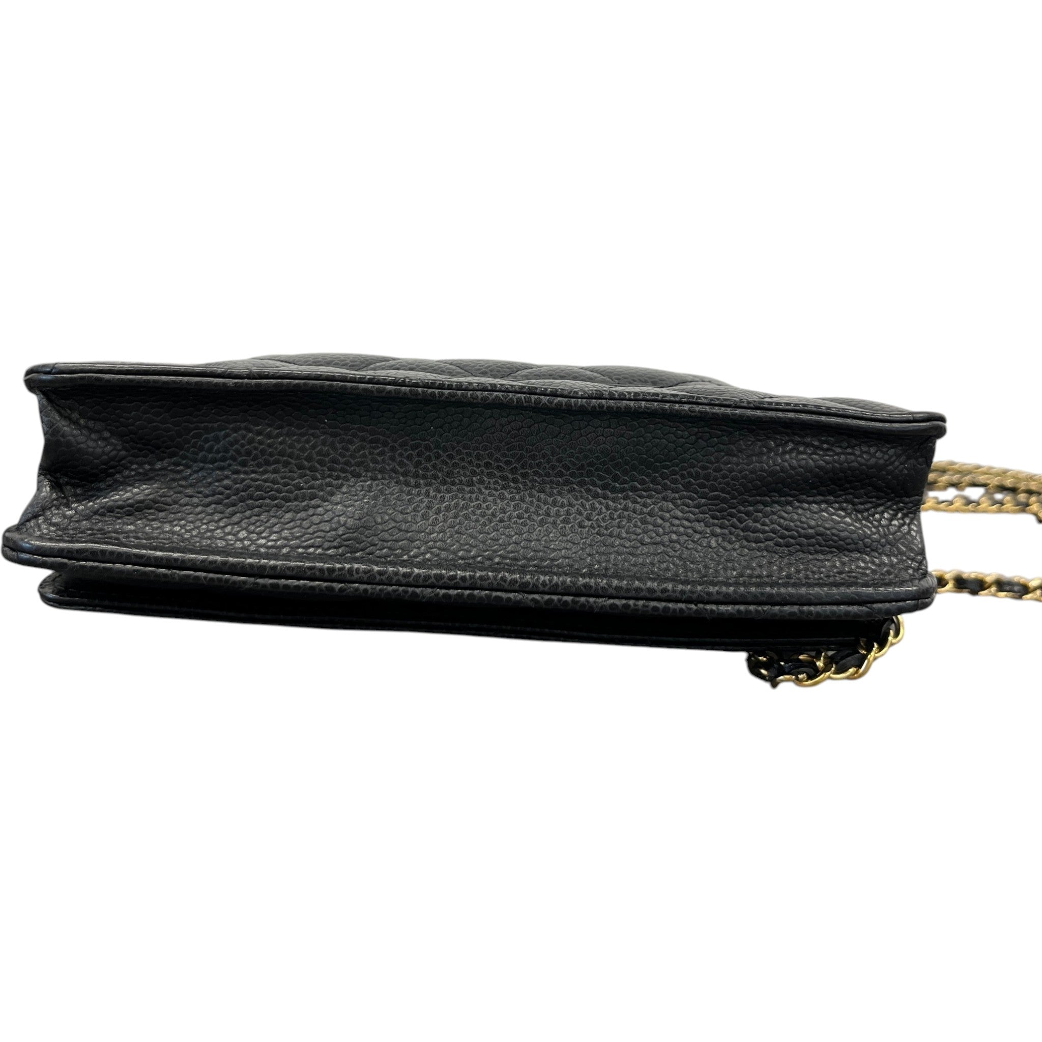 Women's Caviar Quilted Classic Wallet On Chain Bag Black
