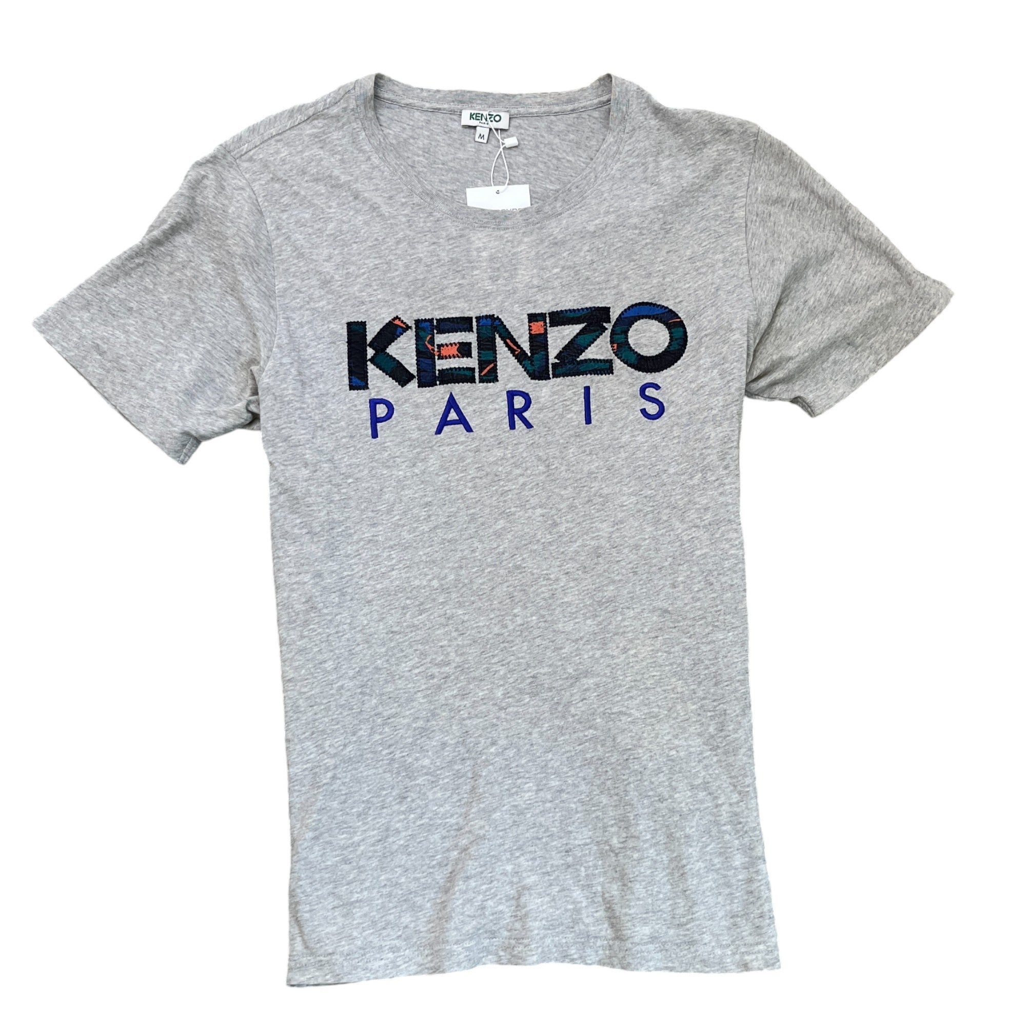 Men's Embroidered Logo T-Shirt Grey Size M