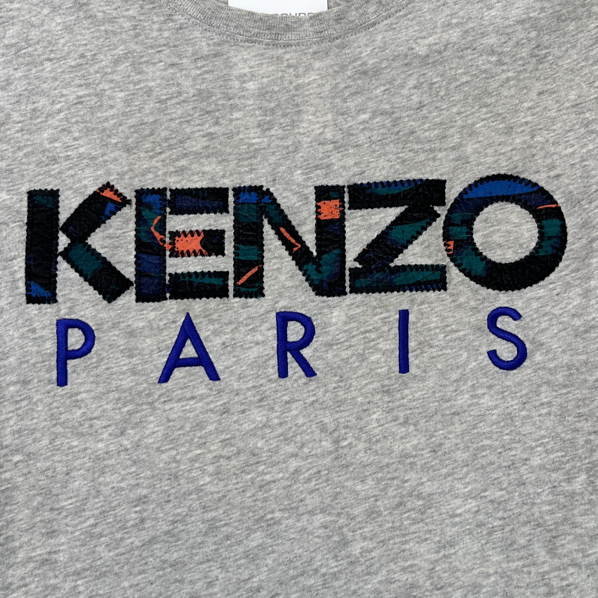 Men's Embroidered Logo T-Shirt Grey Size M