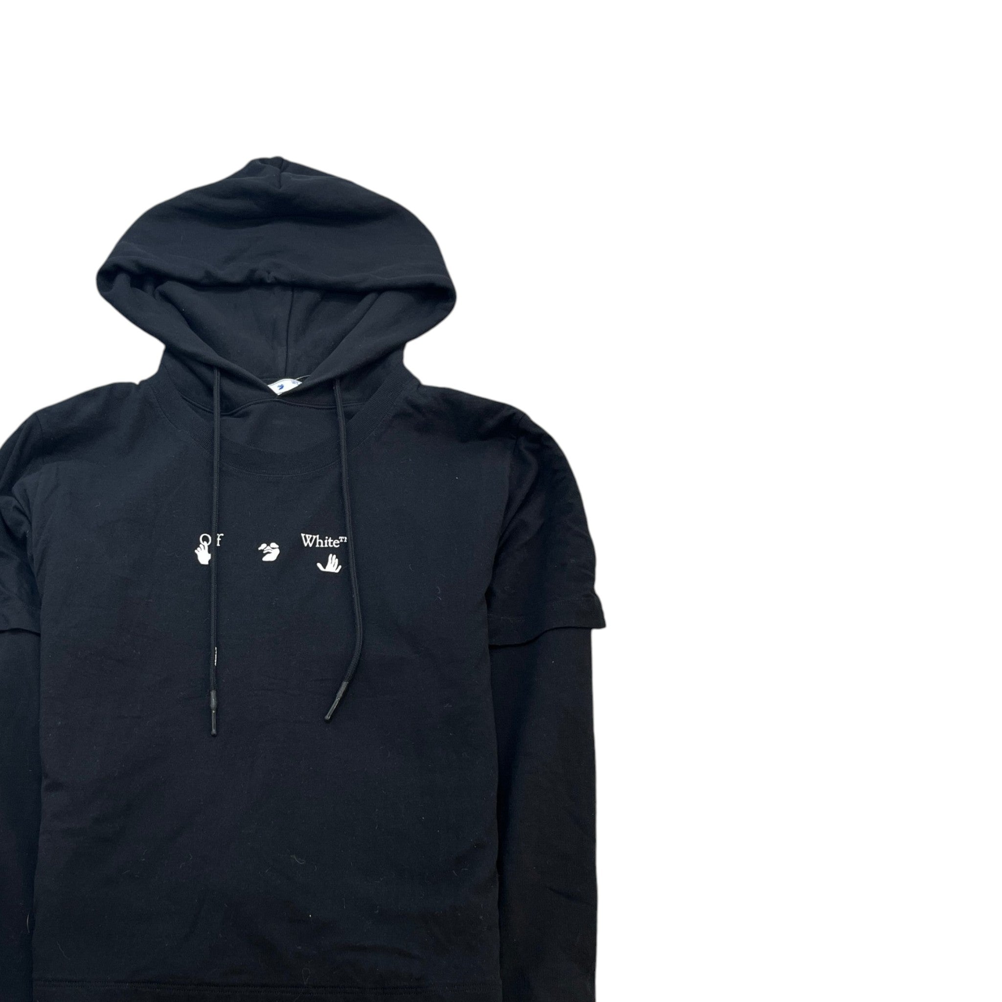Men's Marker Arrows Layered Hoodie Black Size S