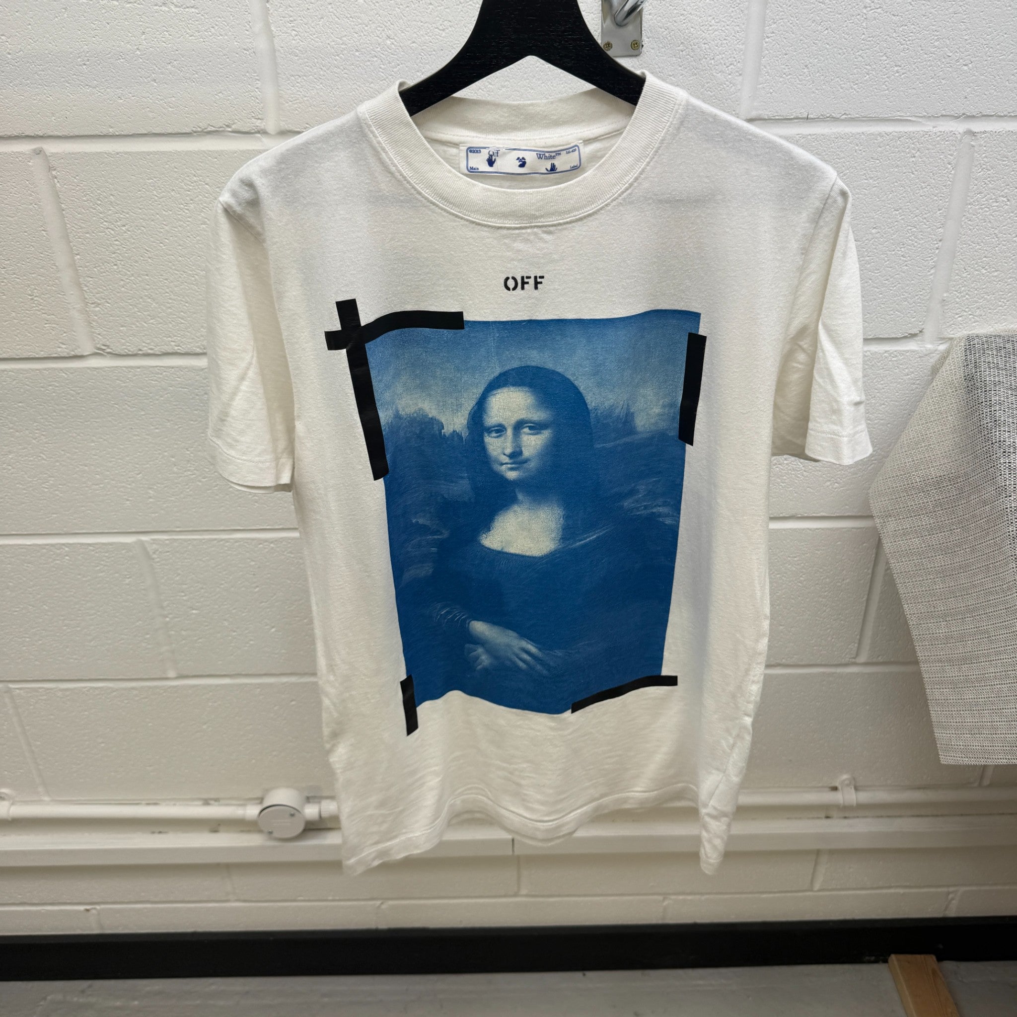 Men's Mona Lisa Print T-Shirt White Size S