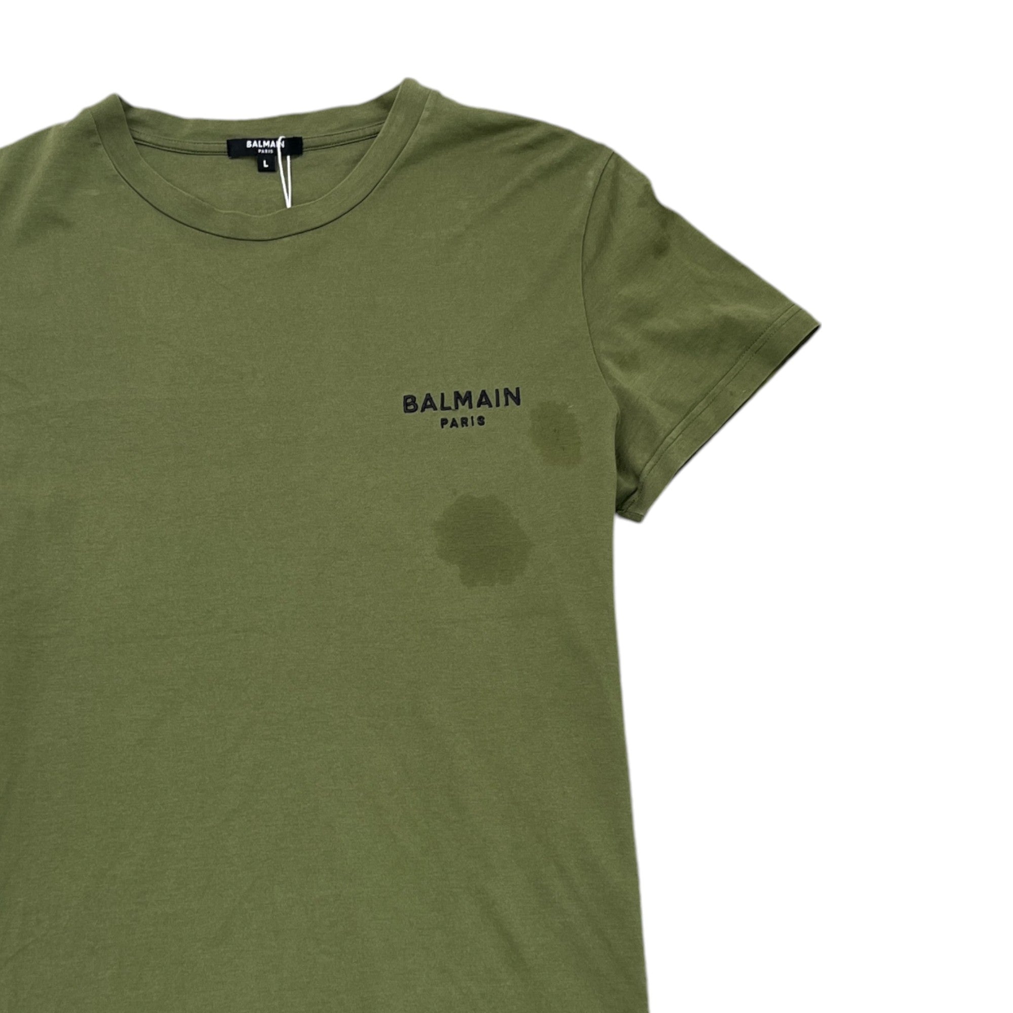 Men's Embroidered Logo T-Shirt Khaki Size L