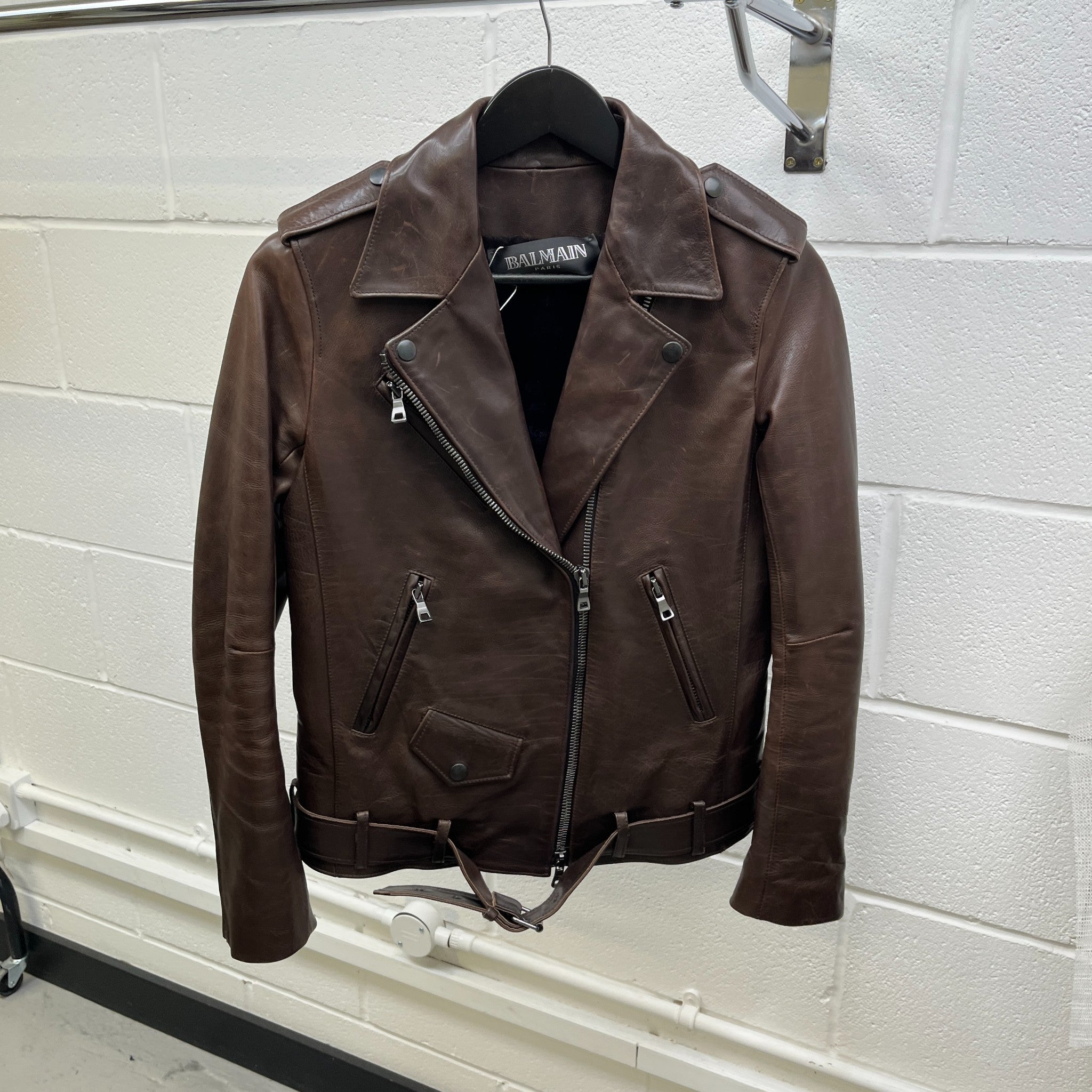 Women's Biker Sheering Lining Jacket Brown Size IT 38 / UK 6