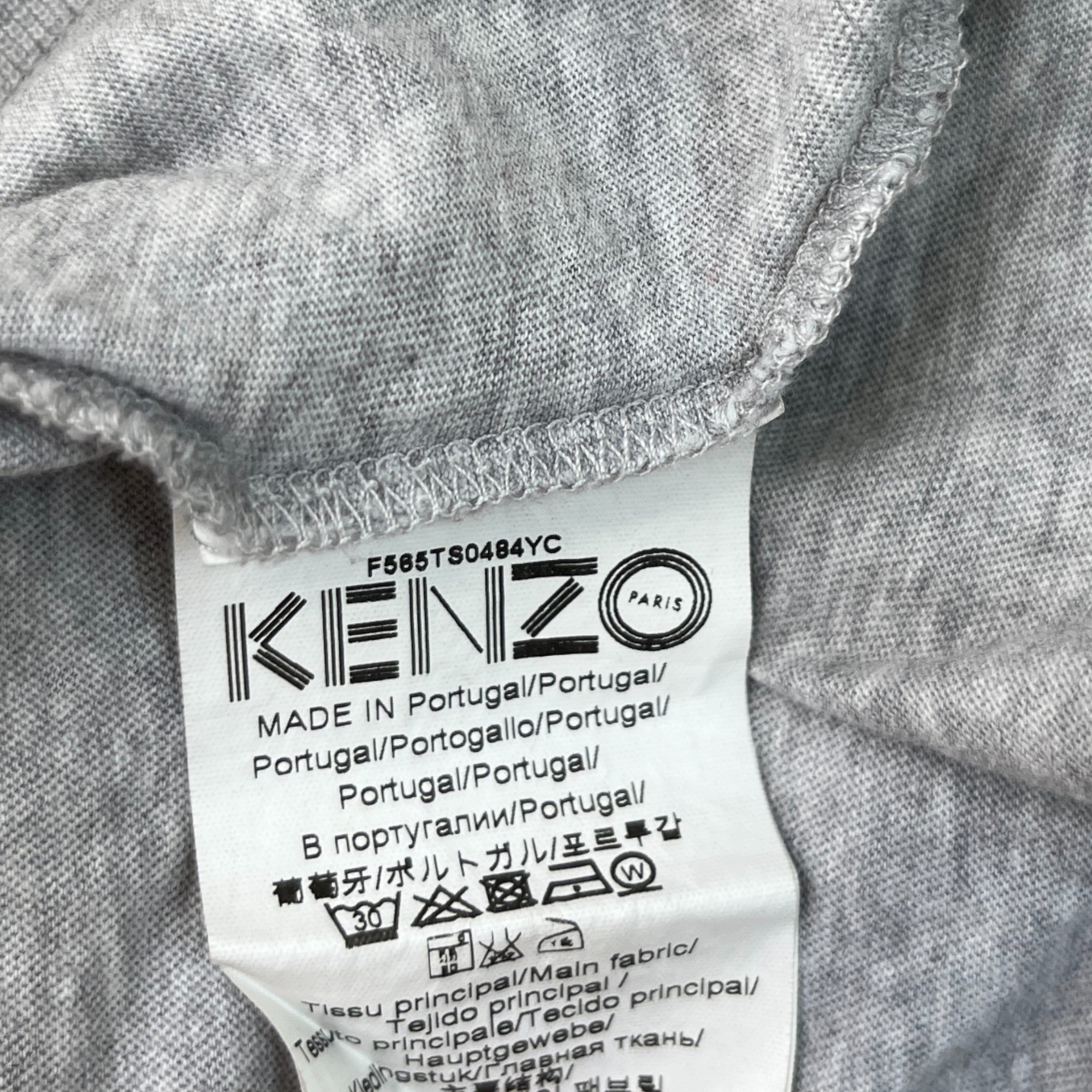 Men's Embroidered Logo T-Shirt Grey Size M