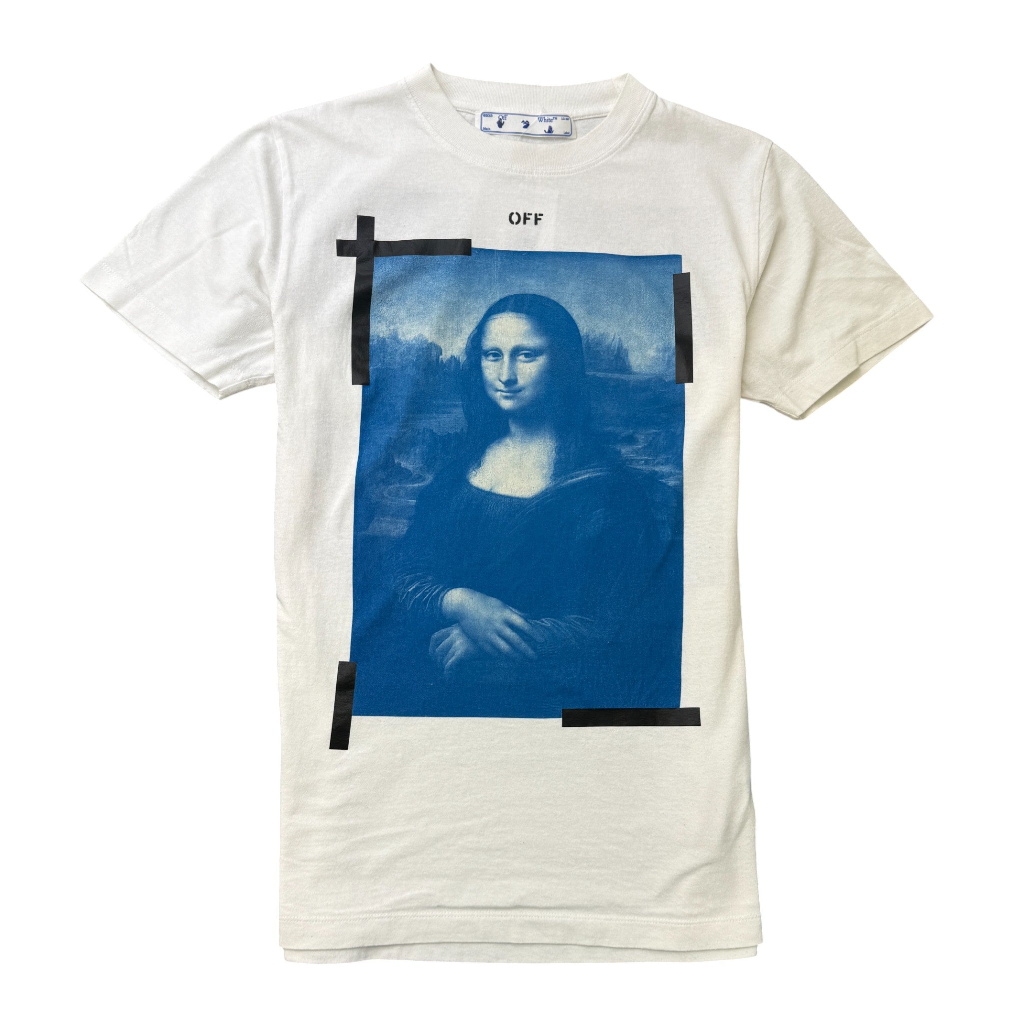Men's Mona Lisa Print T-Shirt White Size S