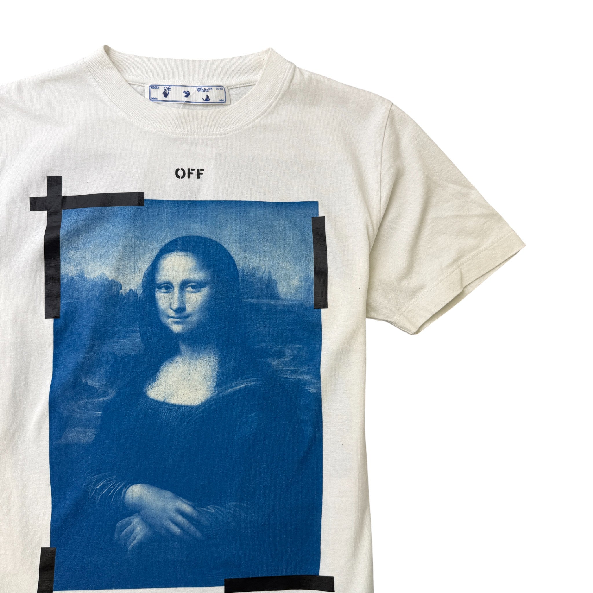 Men's Mona Lisa Print T-Shirt White Size S
