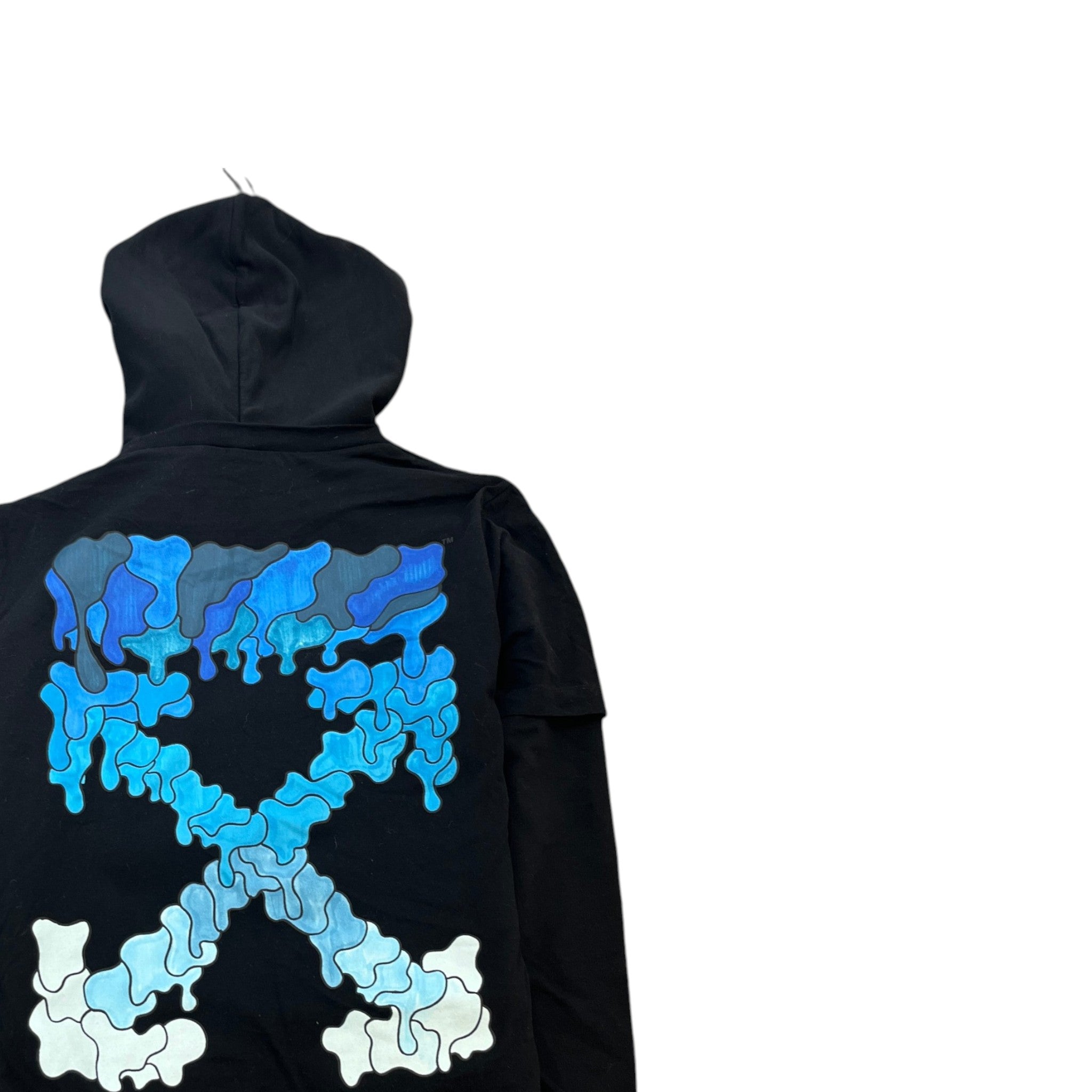 Men's Marker Arrows Layered Hoodie Black Size S