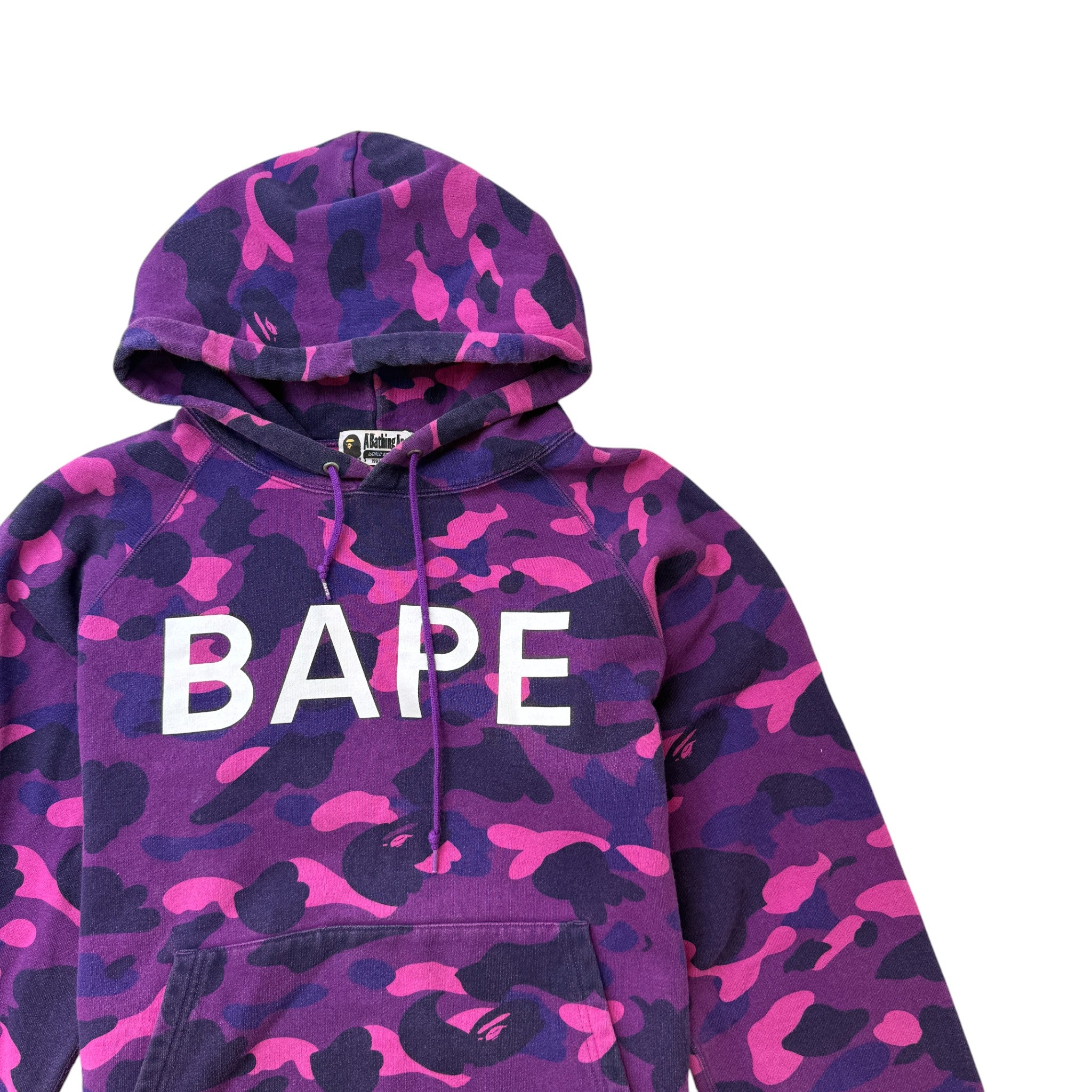 Men's Camoflauge Logo Hoodie Purple Size L