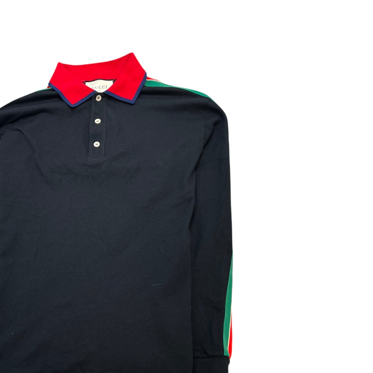 Men's Side Stripe Logo Polo Shirt Black Size L