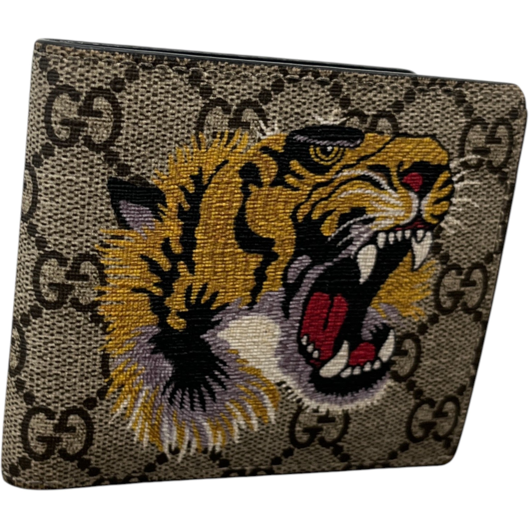 Men's Gg Supreme Tiger Print Wallet Brown