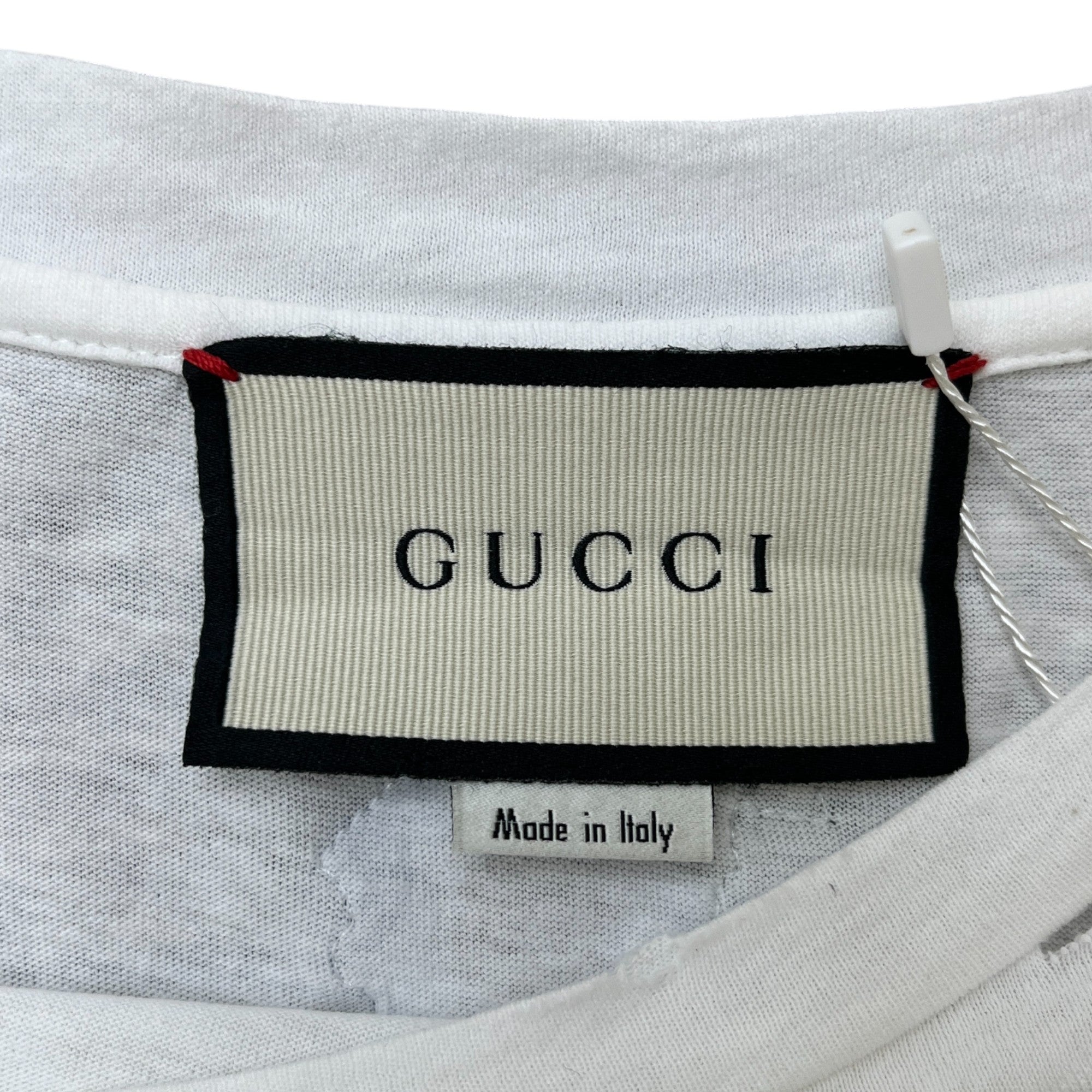 Men's Distressed Logo Print T-Shirt White Size S