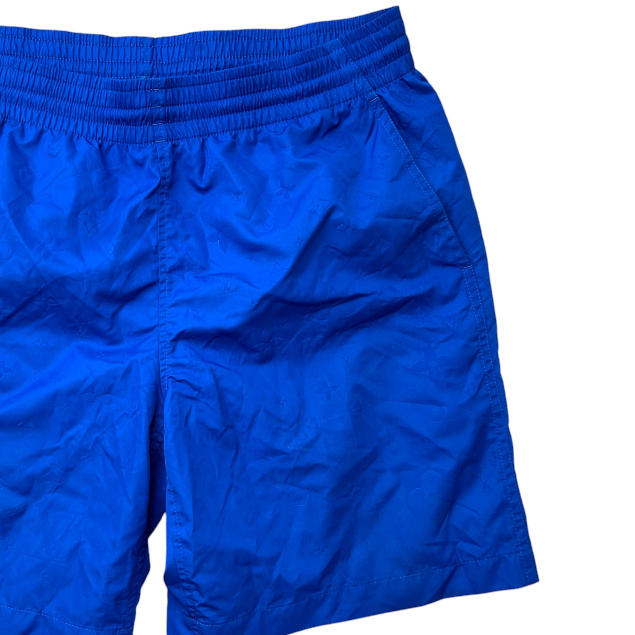 Men's Monogram 3D Pocket Swim Shorts Blue Size S