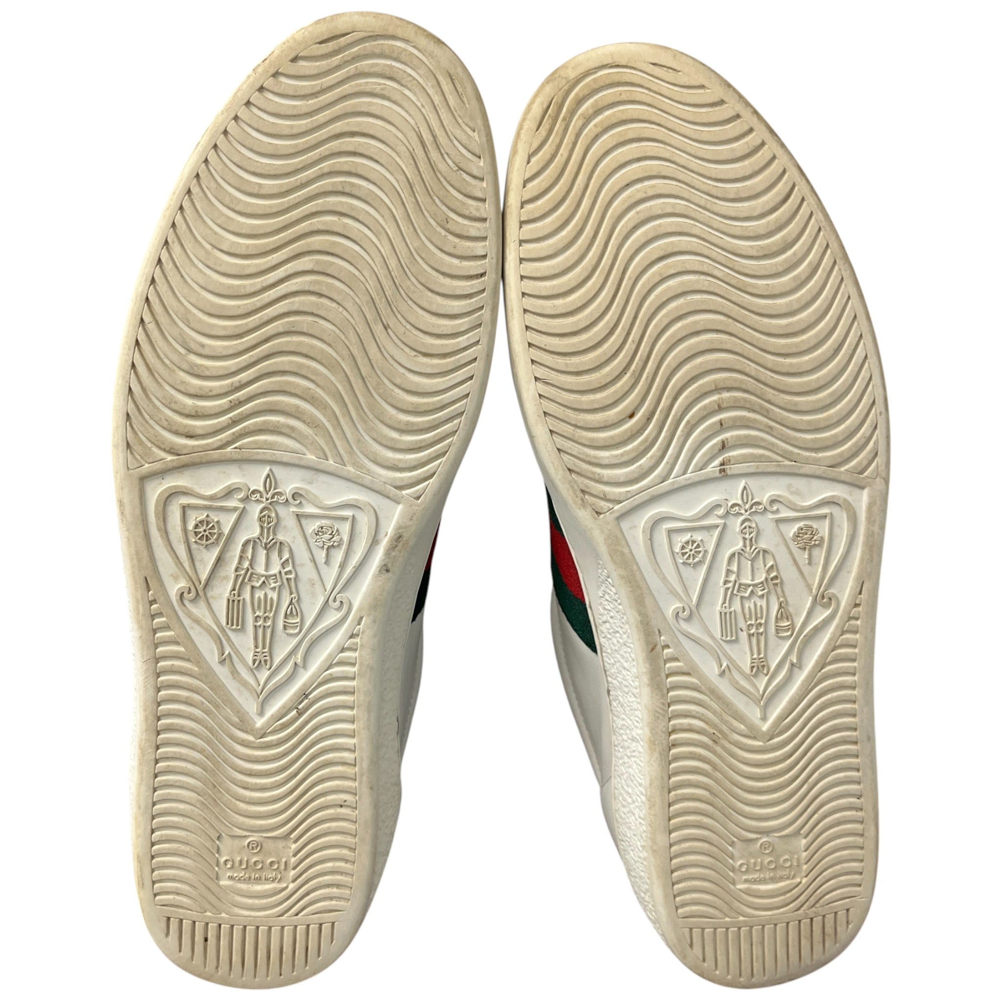 Men's Ace Embroidered Snake Low Trainers White Size EU 44 / UK 10