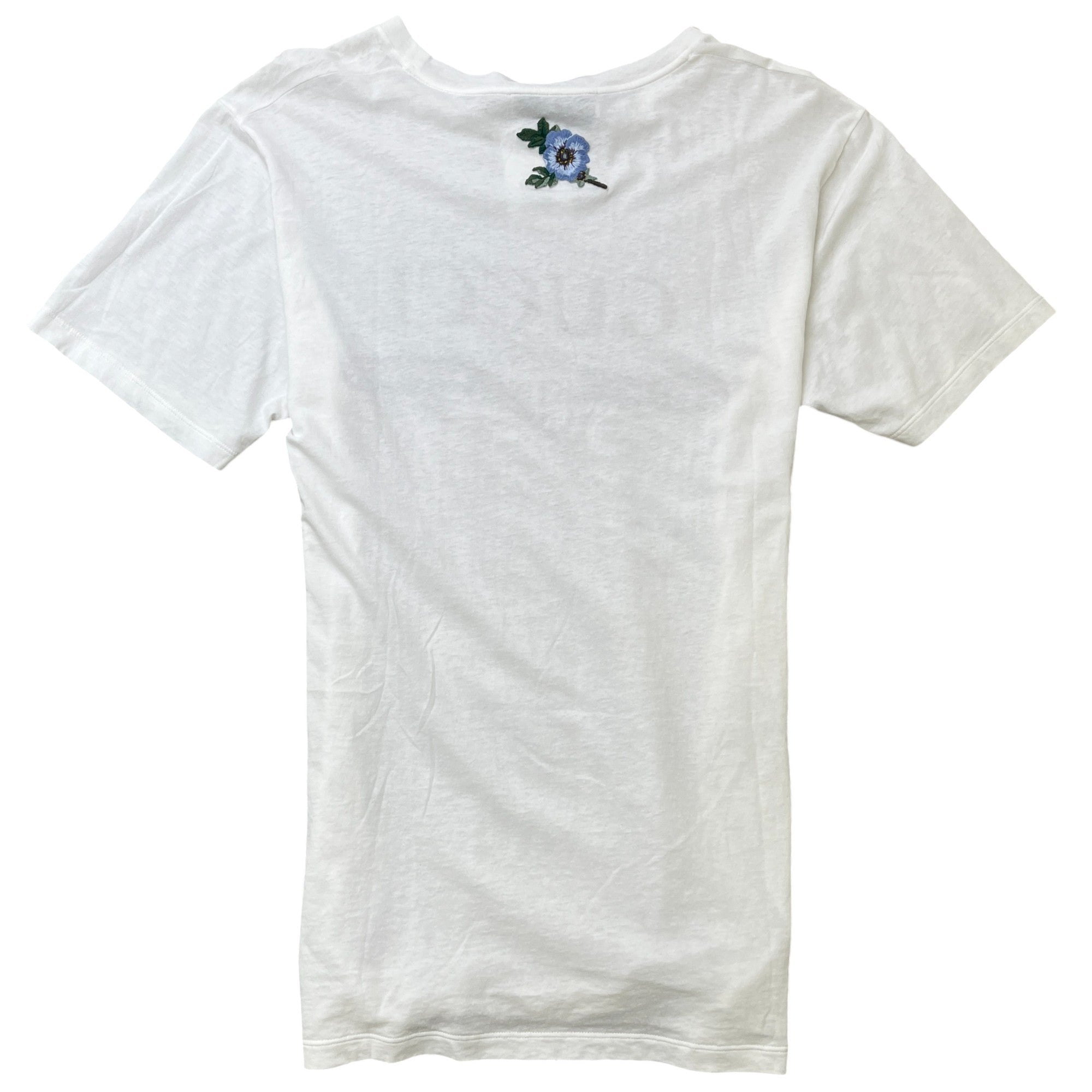 Men's Distressed Logo Print T-Shirt White Size S