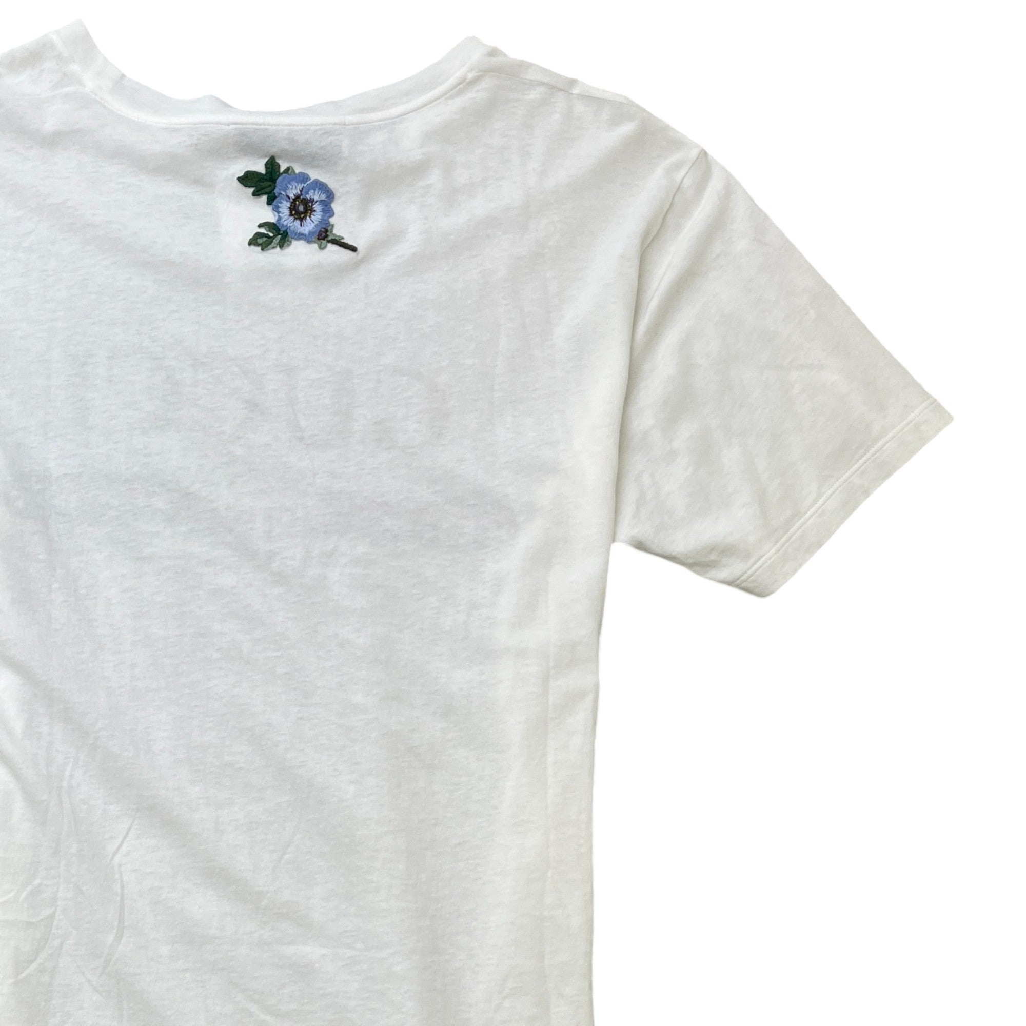 Men's Distressed Logo Print T-Shirt White Size S