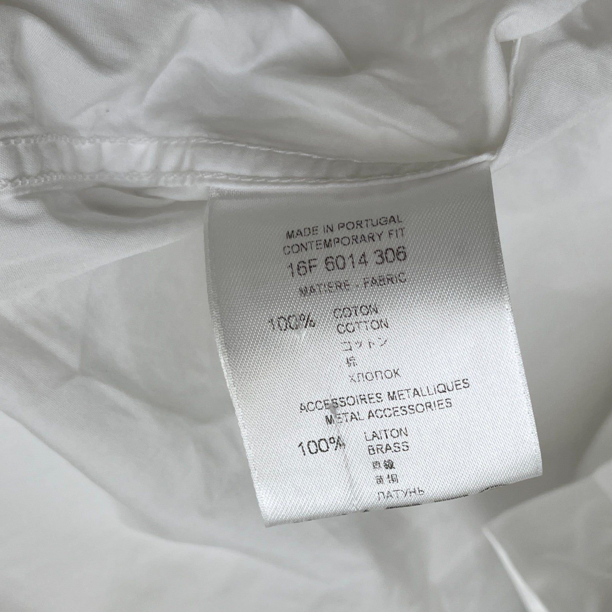 Men's Embellished Long Sleeve Shirt White Size S