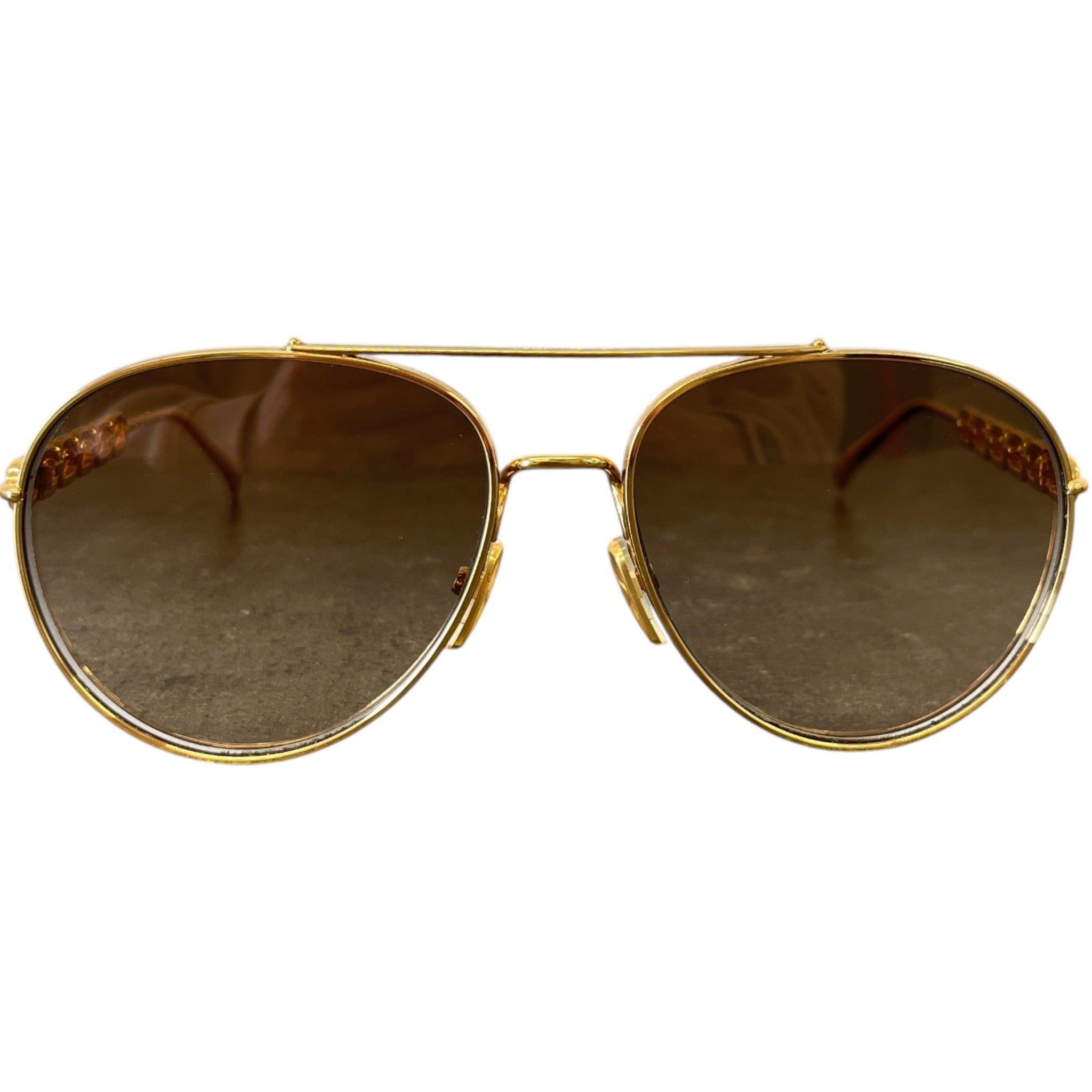 Women's Z1539W My Lv Chain Pilot Sunglasses Gold
