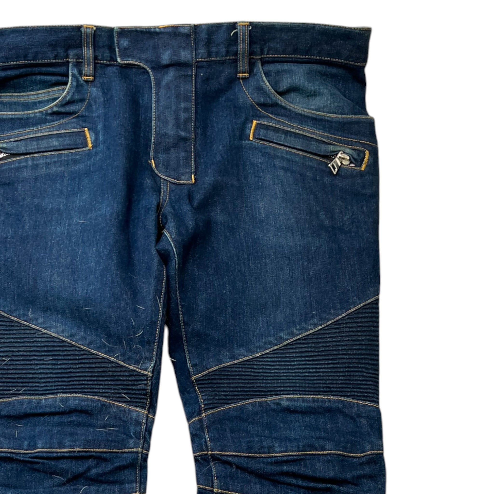 Men's Biker Jeans Blue Size Waist 34"