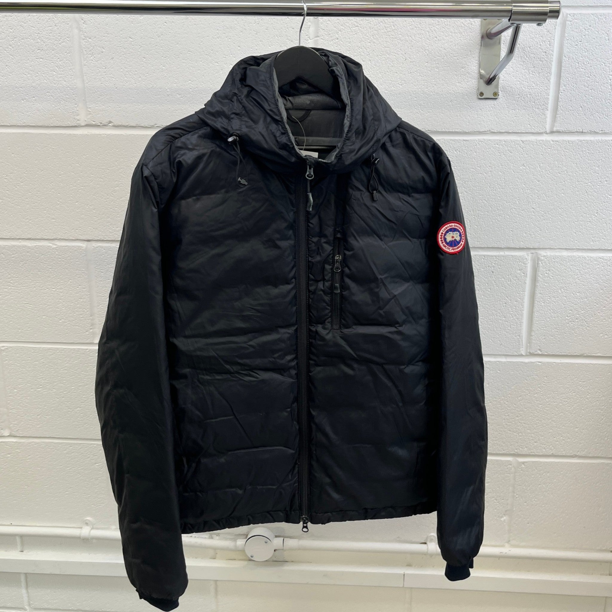 Men's Lodge Hoody Down Jacket Black Size L