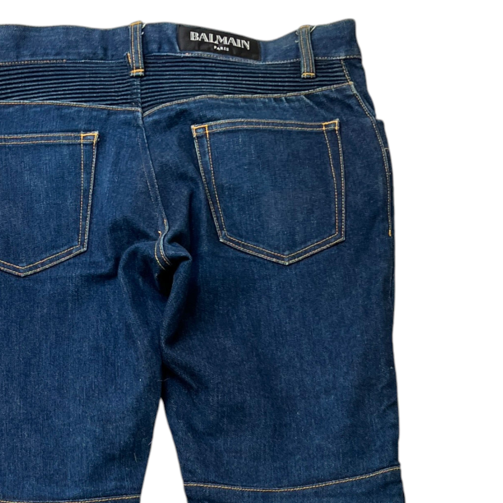 Men's Biker Jeans Blue Size Waist 34"