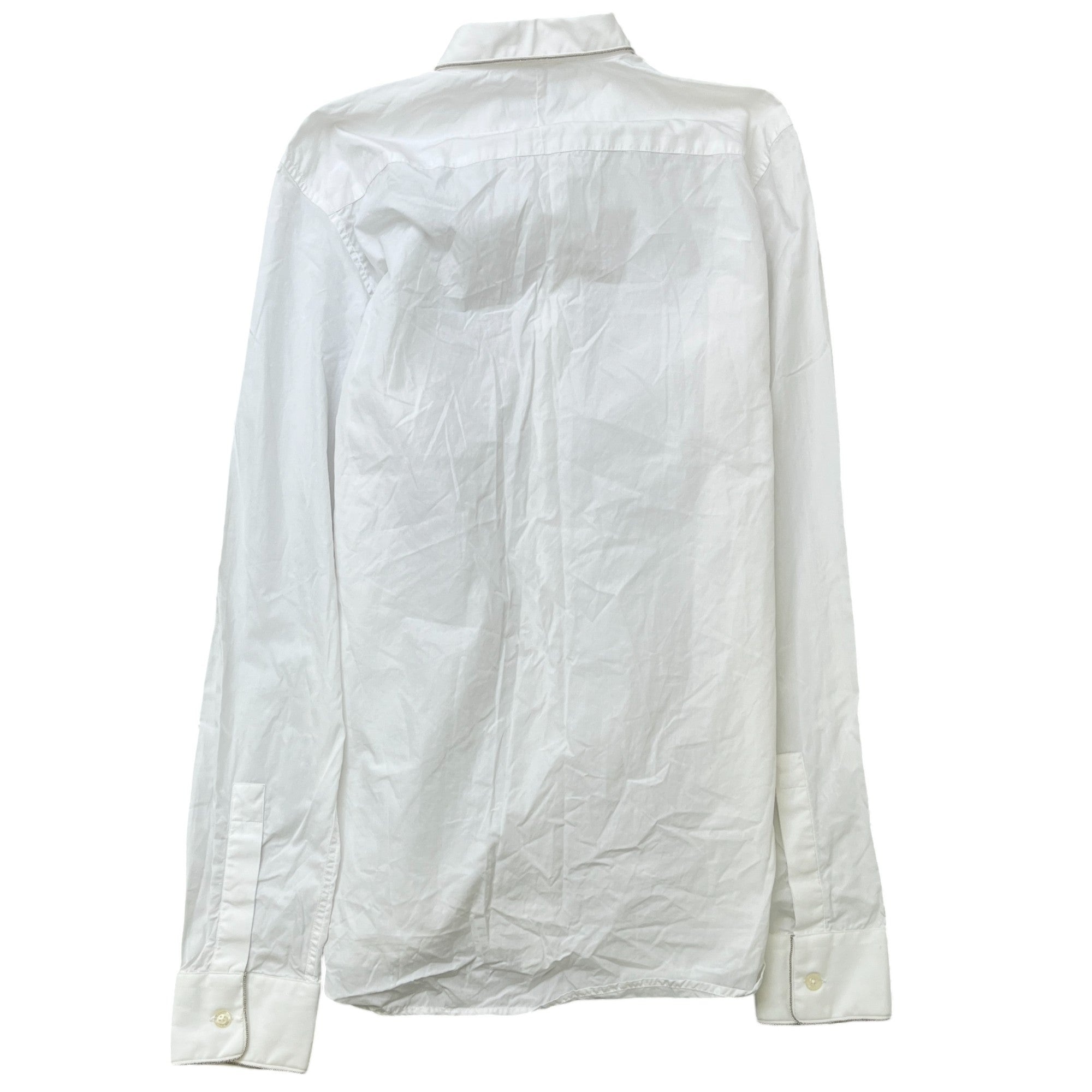 Men's Embellished Long Sleeve Shirt White Size S