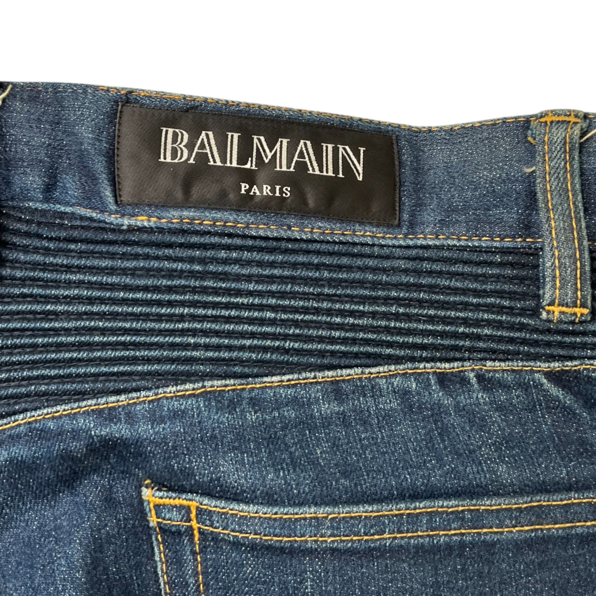 Men's Biker Jeans Blue Size Waist 34"