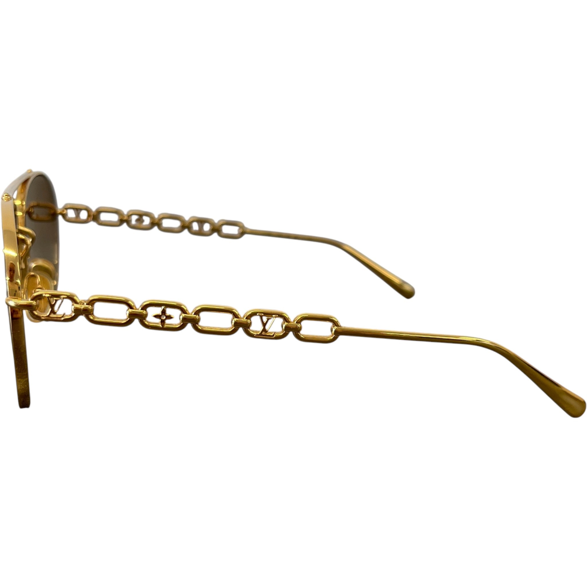 Women's Z1539W My Lv Chain Pilot Sunglasses Gold