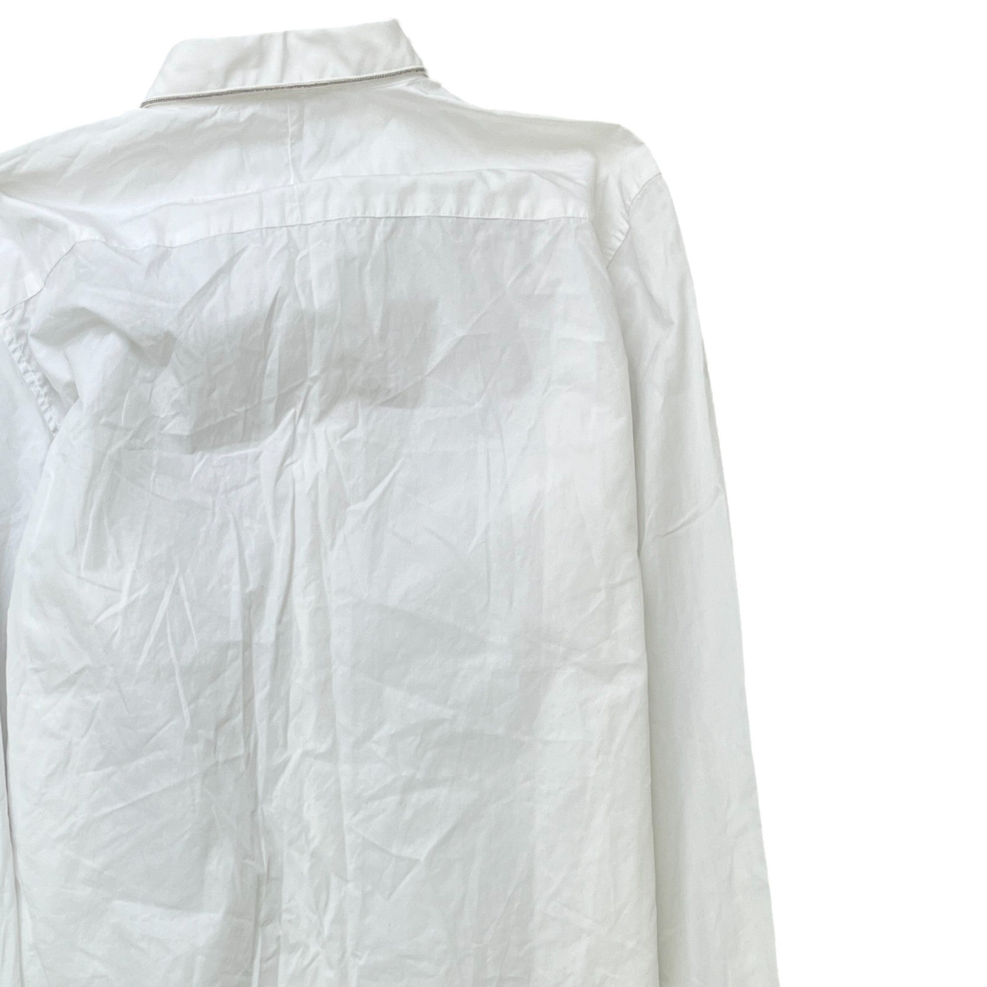 Men's Embellished Long Sleeve Shirt White Size S