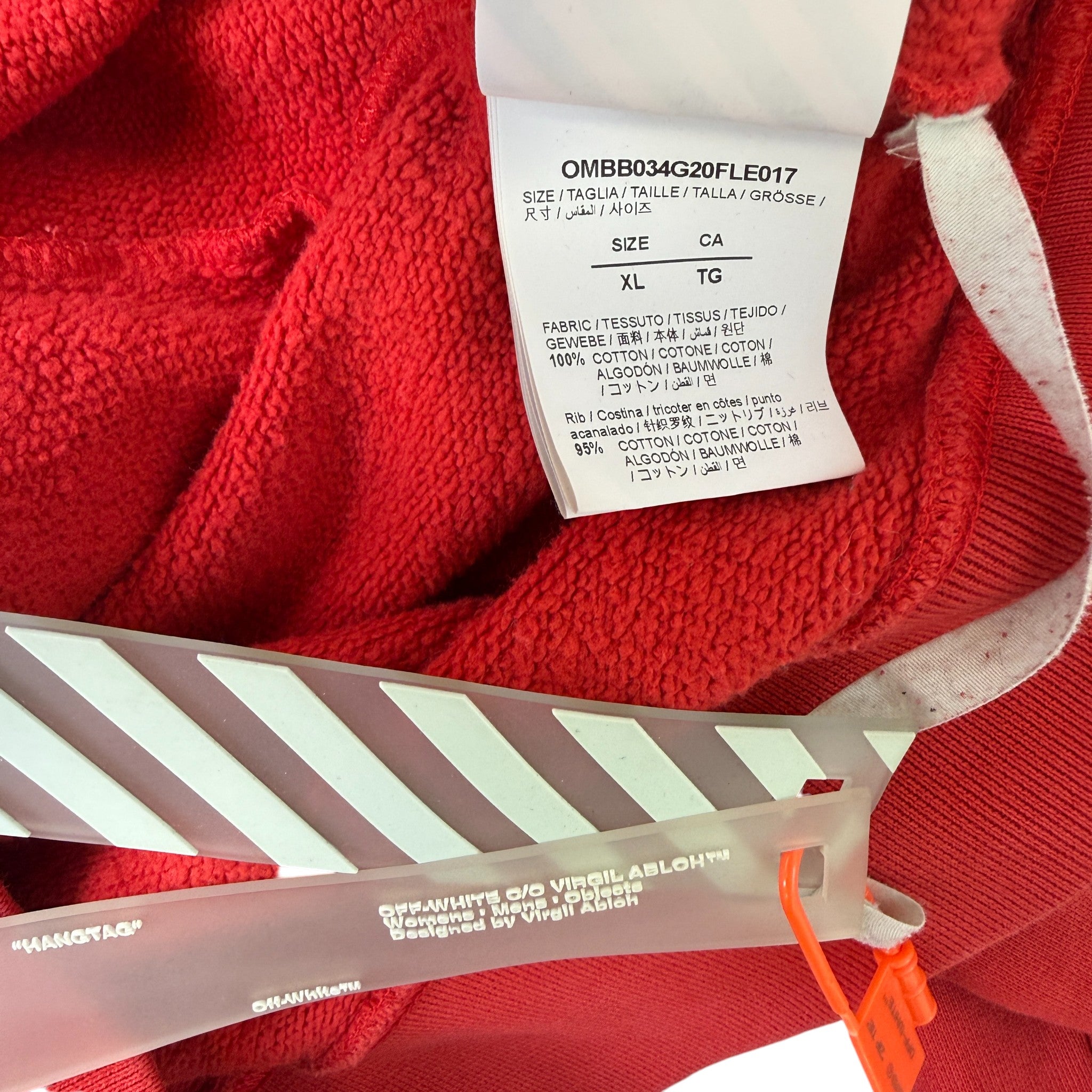 Men's Arrow Logo Hoodie Red Size XL