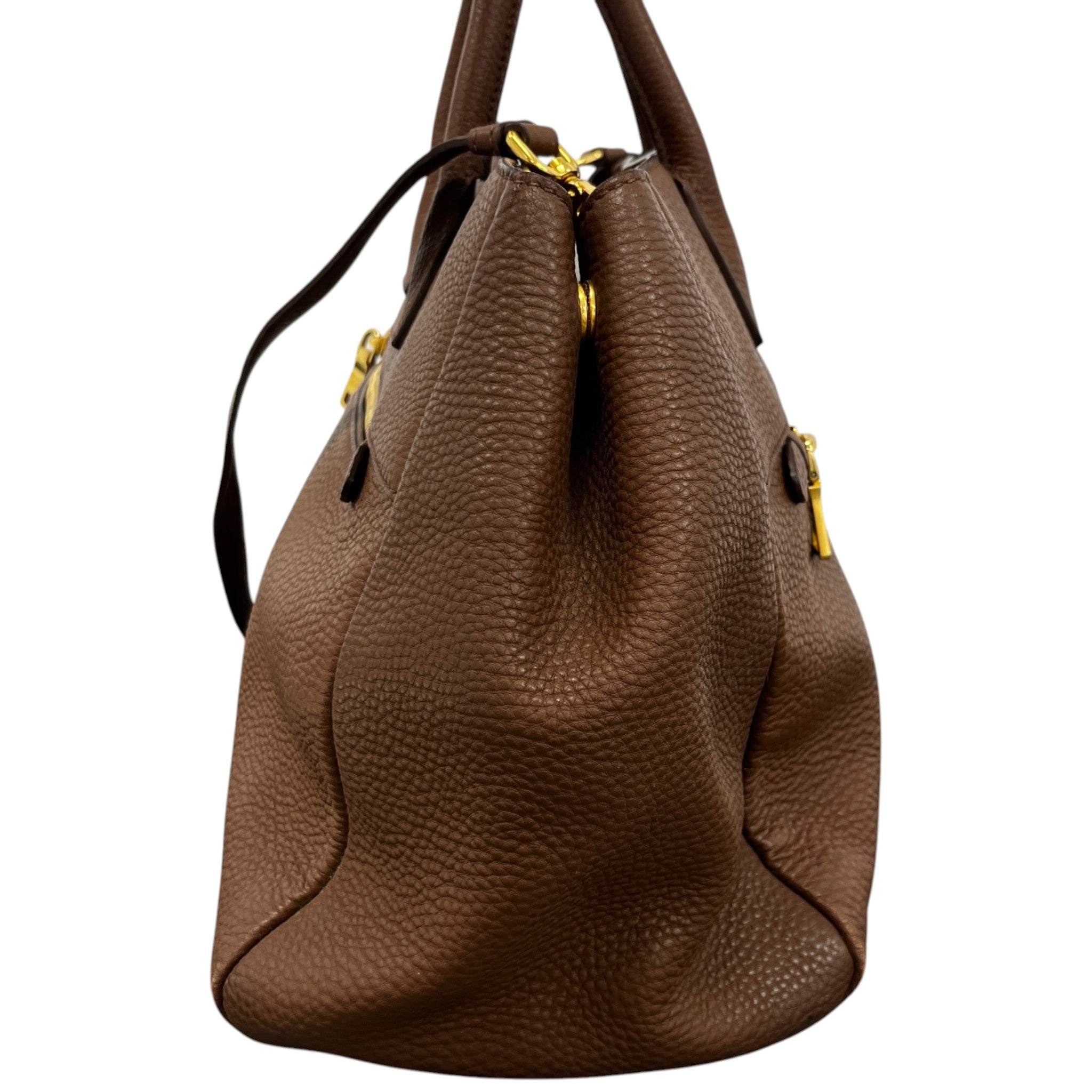 Women's Vitello Daino Handbag Brown