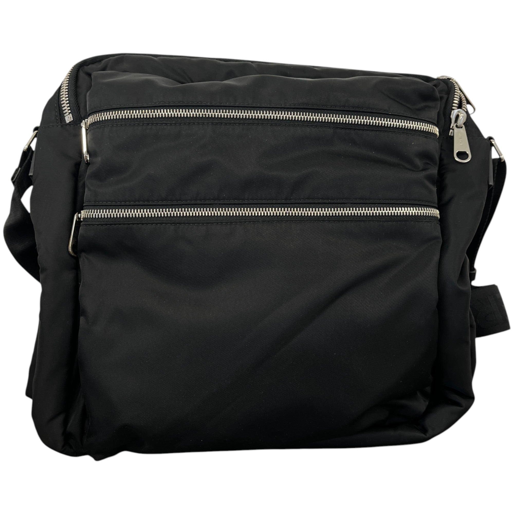 Men's Nylon Logo Messenger Bag Black
