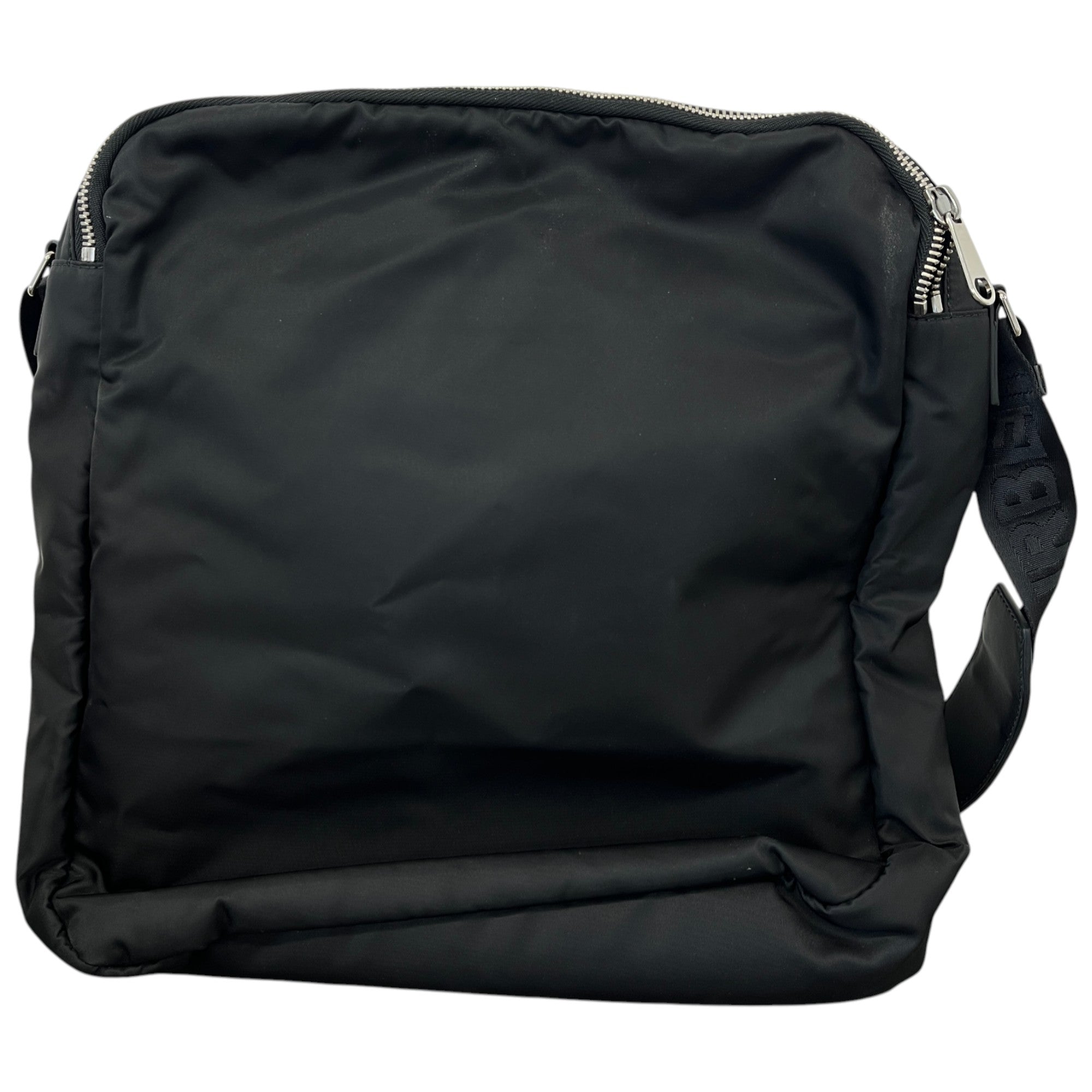 Men's Nylon Logo Messenger Bag Black