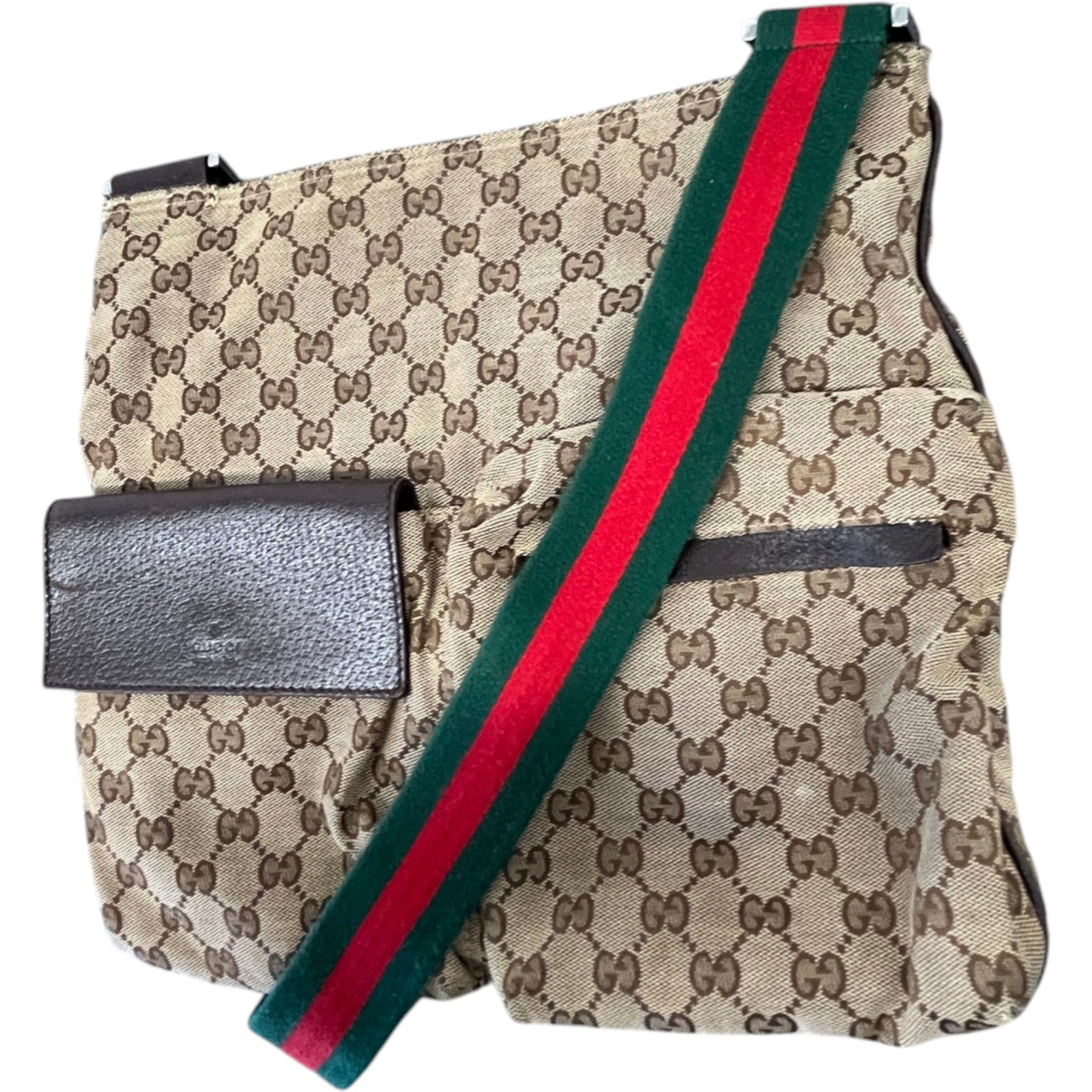 Men's Gg Supreme Messenger Bag Beige